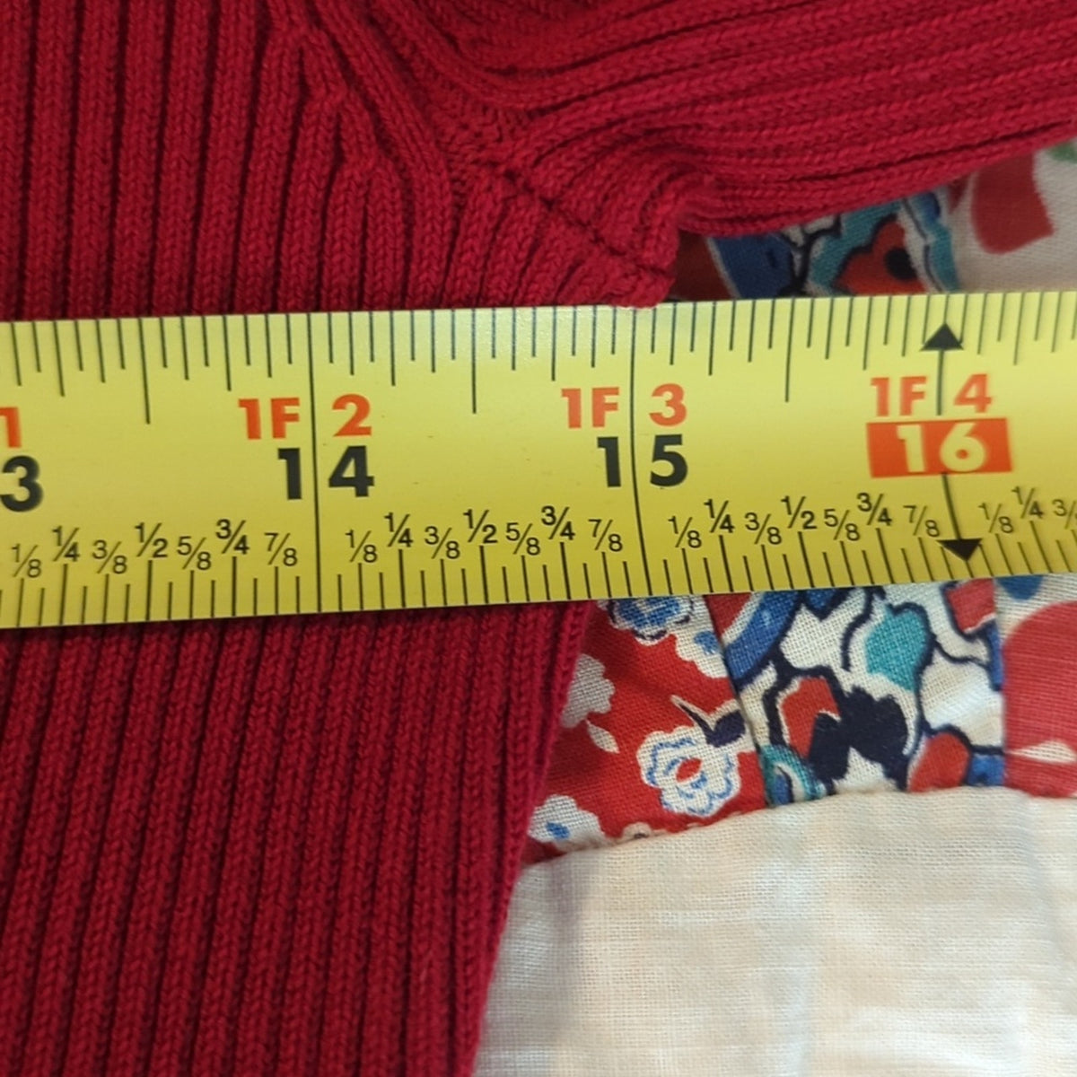 Style & Co. Red Cotton/Nylon Turtleneck Stretch Knit Sweater Women's Size L
