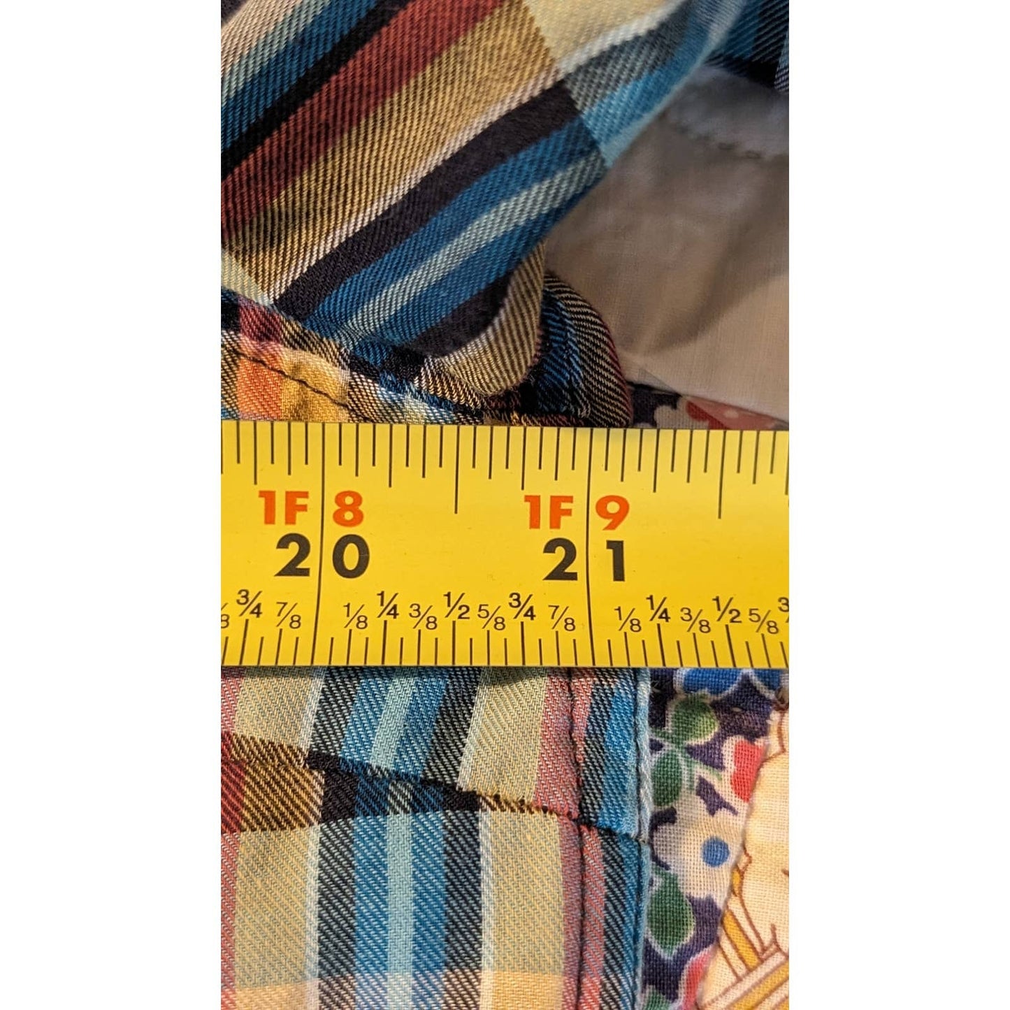 Talbot's Cotton Blue Plaid Button Up Roll Tab Sleeve Shirt Women's Size L