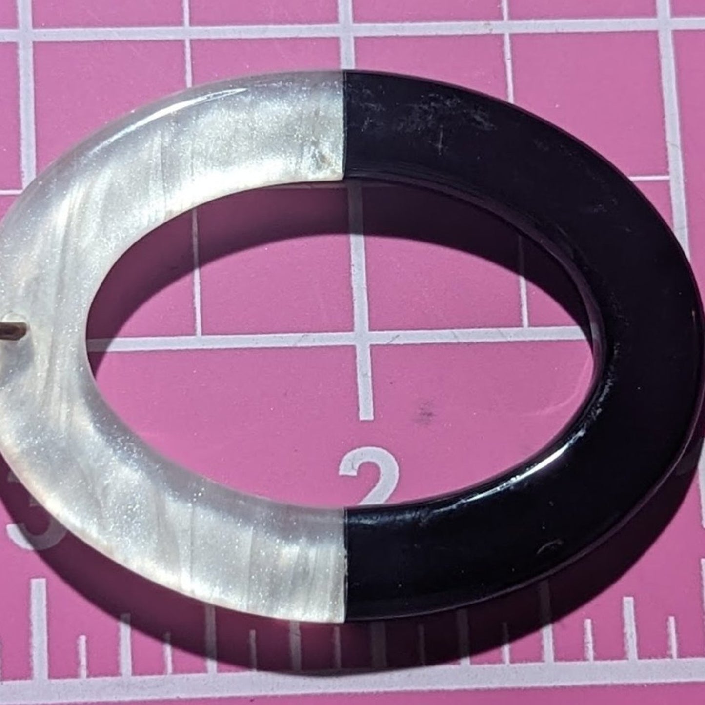 Vintage 70s Mod Black and White Acrylic Drop Post Earrings