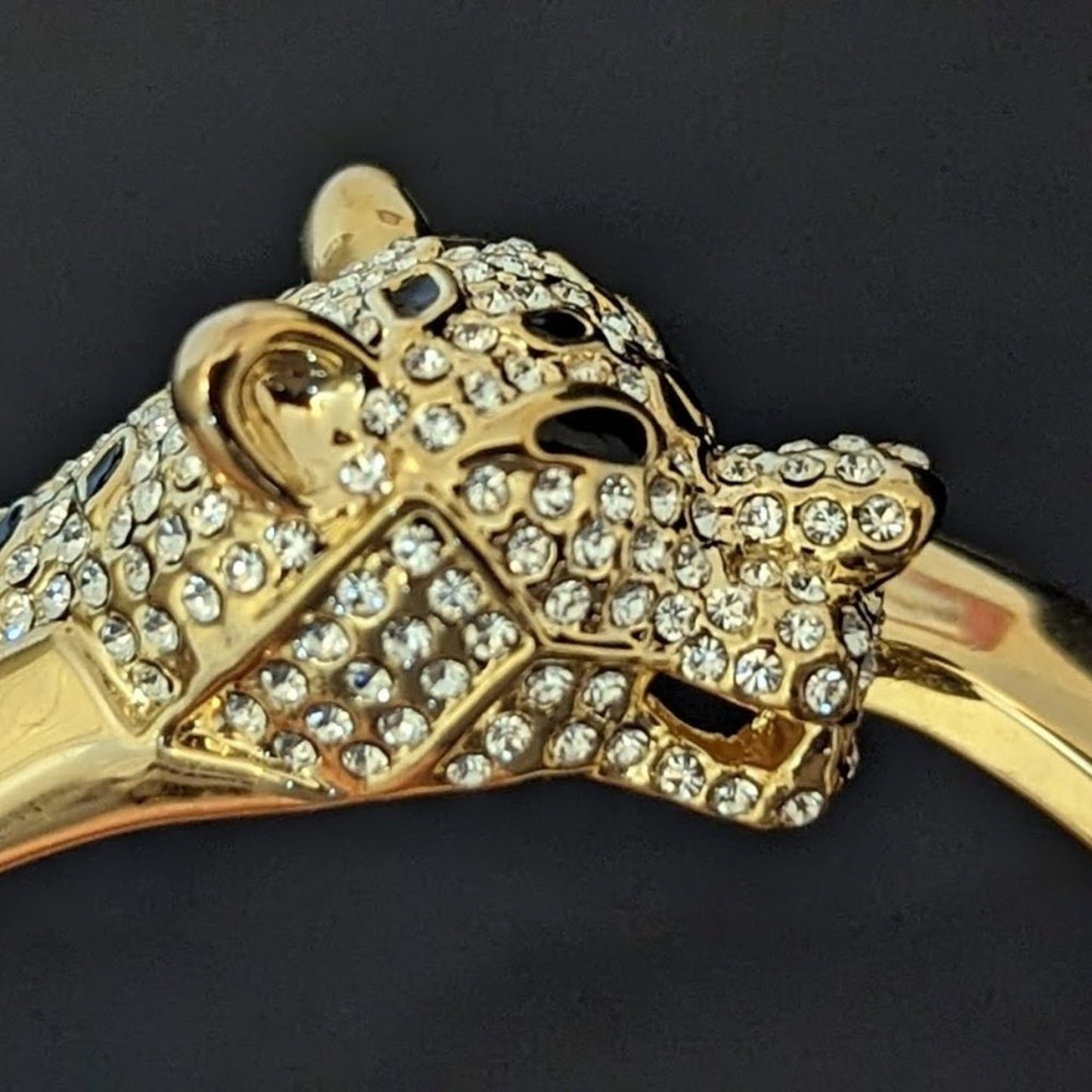 PJM Phoenix Jewelry MFG Leopard Crystal Bangle Bracelet