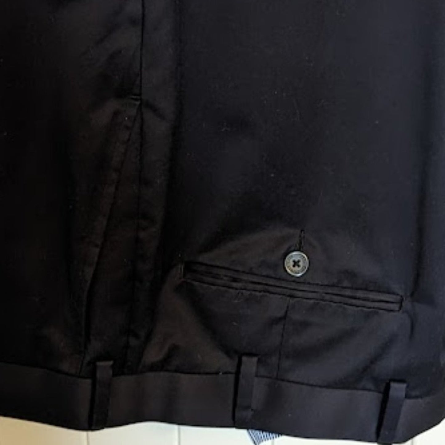 Hart Schaffner Marx Men's 34 x 30 Navy 100% Cotton Tapered Flat Front Chino Pant