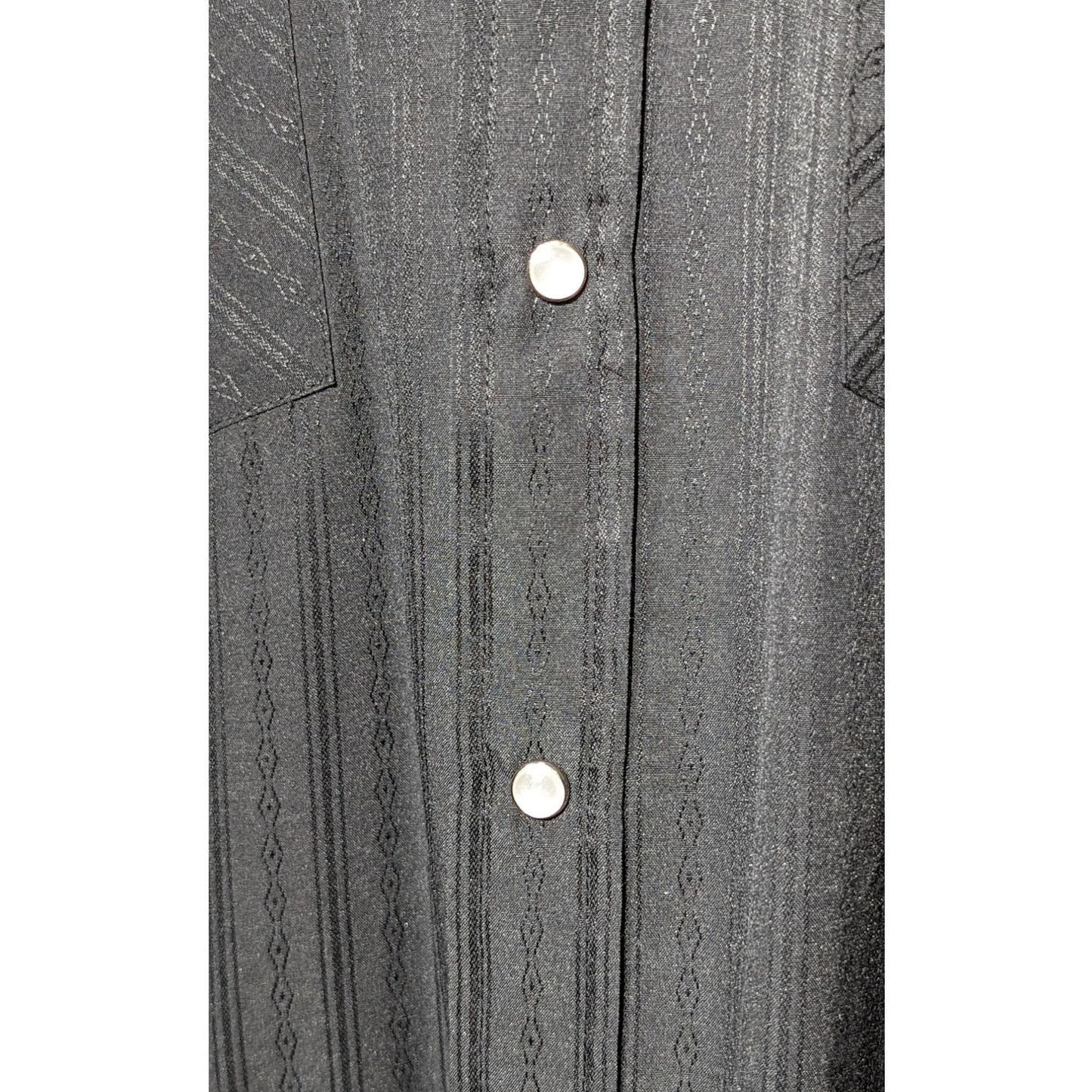 Ely Cattleman Vintage Black Pearl Snap Western Shirt Mens Sz 17-35