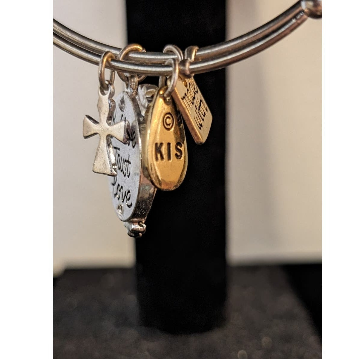 Three Silver Tone Bangle Style Bracelets