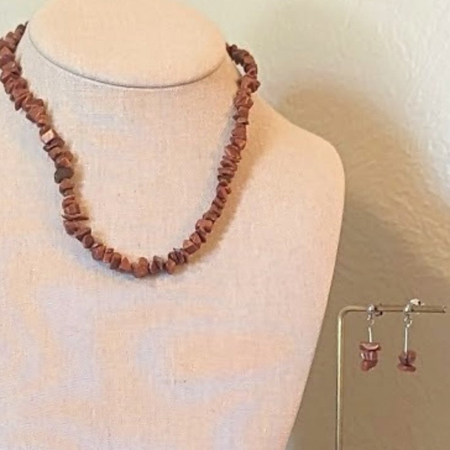 Goldstone Chip Necklace and Earring Set