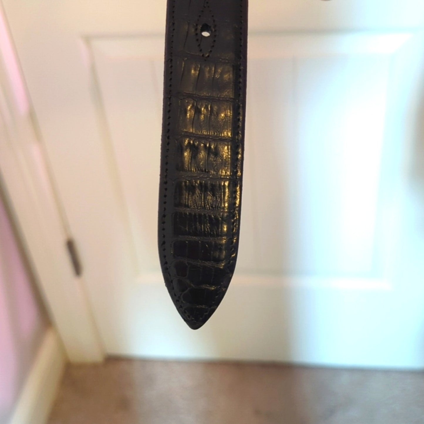 Rodney Ammons One of a Kind Custom Hand Made Black Alligator Belt Men's Sz 42.