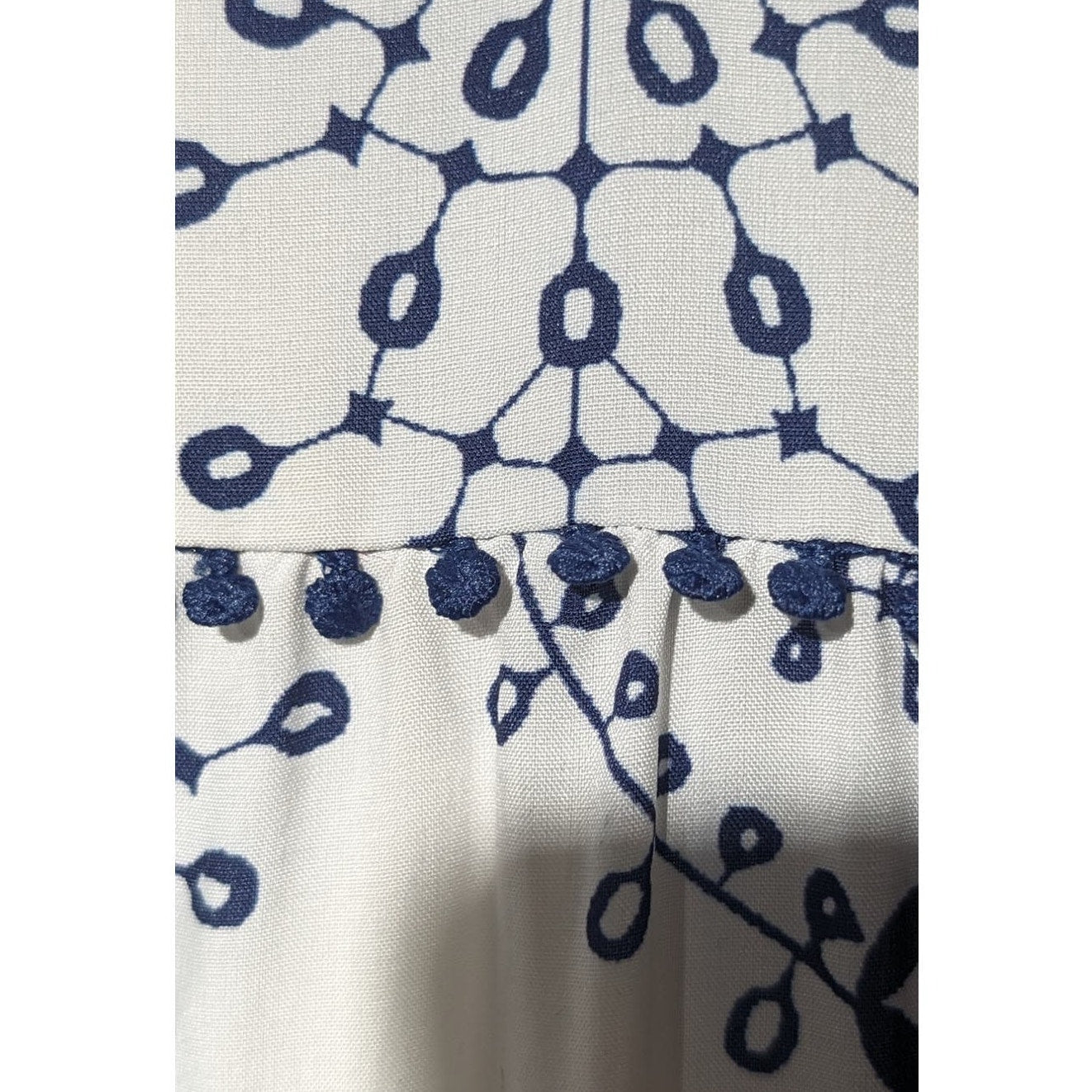 NWT Made with Love Navy/White Flutter Sleeve Tiered Maxi Dress Womens Sz L