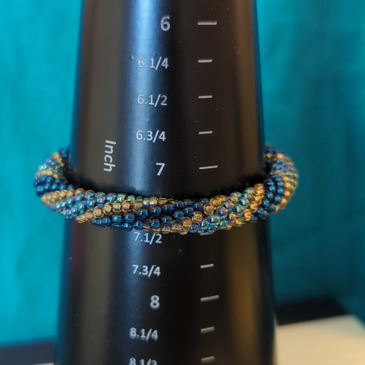Lot of Three Blue/Green Glass/Crystal Bead Bracelets