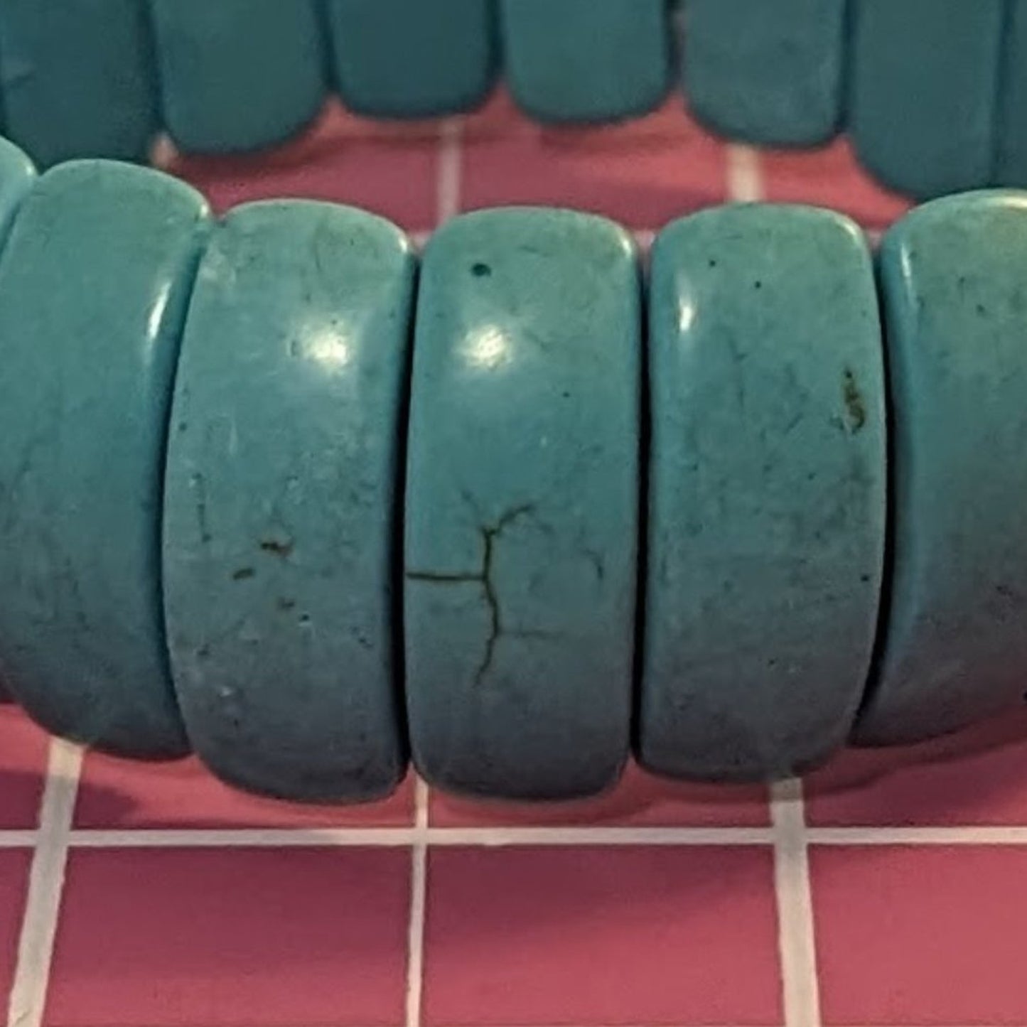 Howlite Dyed Turquoise Stretch Bead Bracelet
