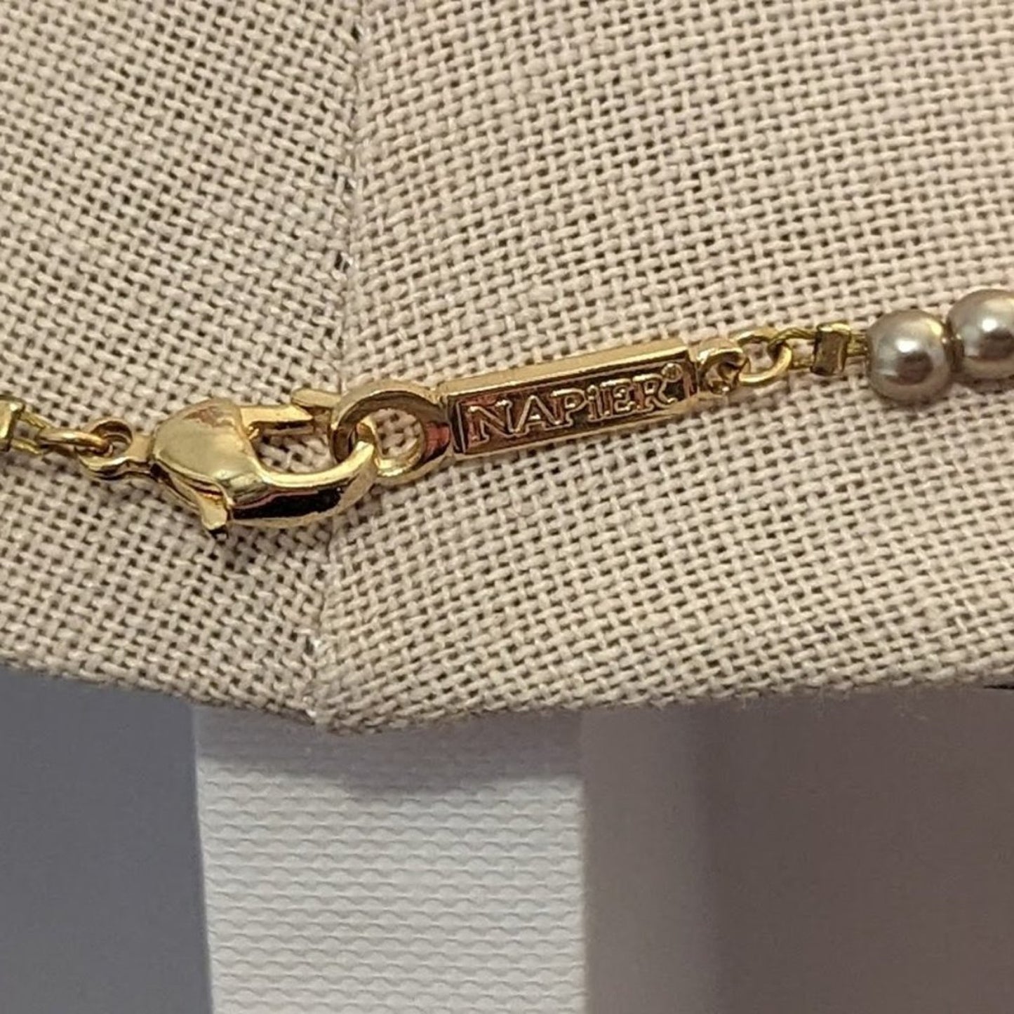 Napier Champagne Faux Mini Pearl Necklace