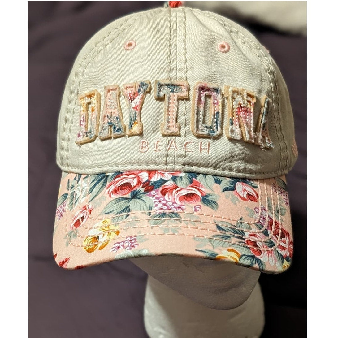 Distressed Floral Patch Adjustable Cap