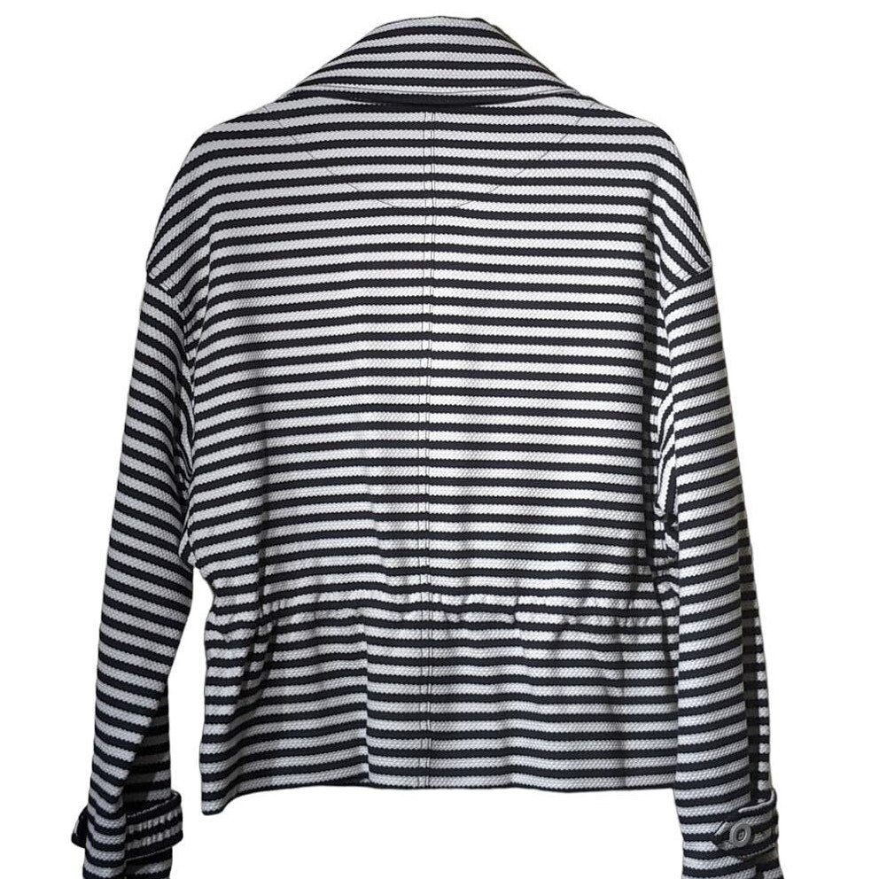 Cabi Harbor Jacket Navy Blue White Stripe Jacket Women's Sz S