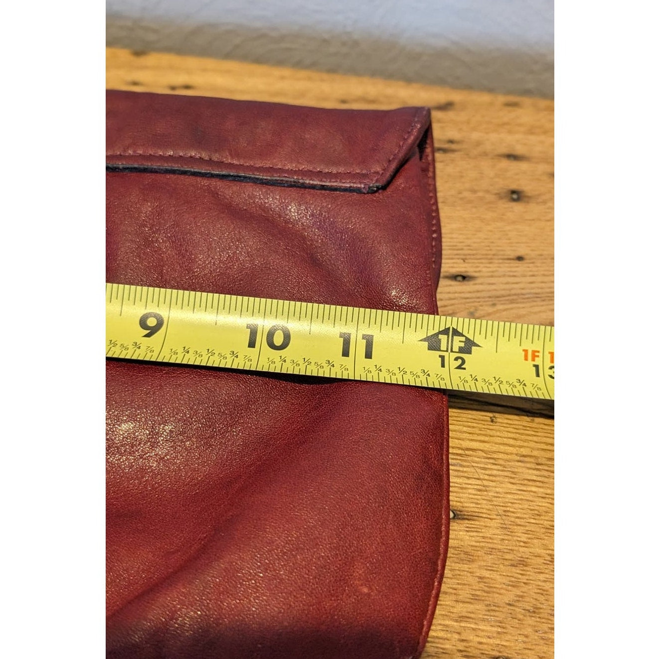 Vintage Letisse Red Leather Clutch Handbag