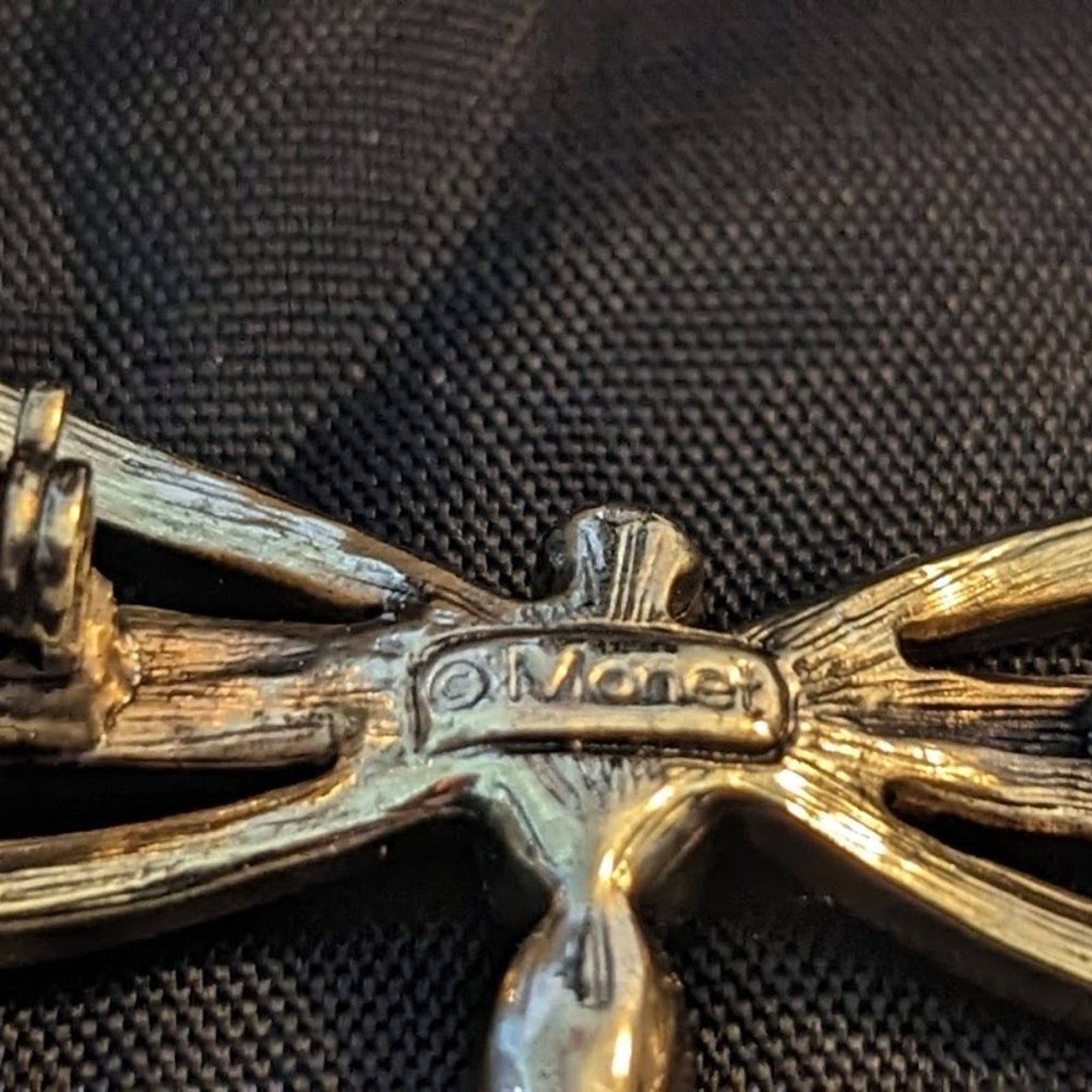 Vintage Monet Dragonfly Crystal Brooch New in Box