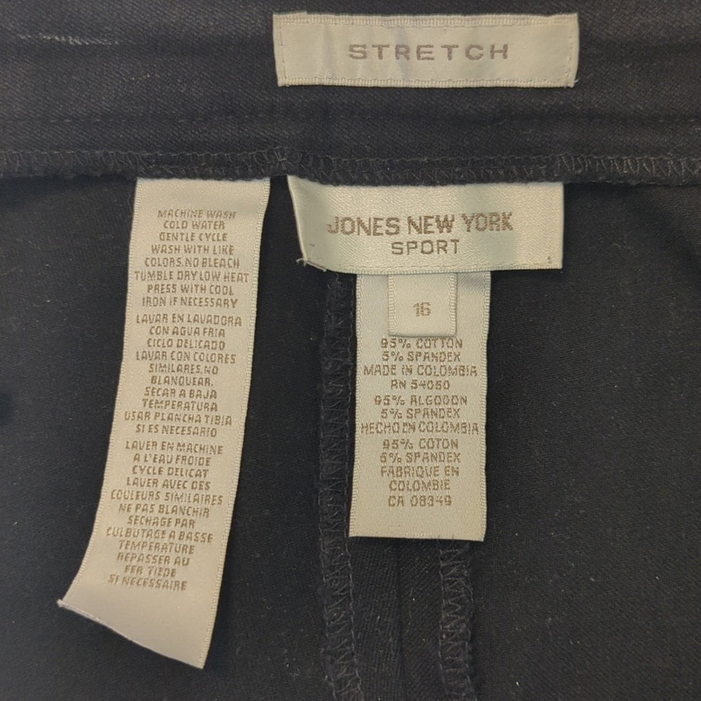 Jones New York Black Stretch Jean/Pant Women's Size 16 Length 29"
