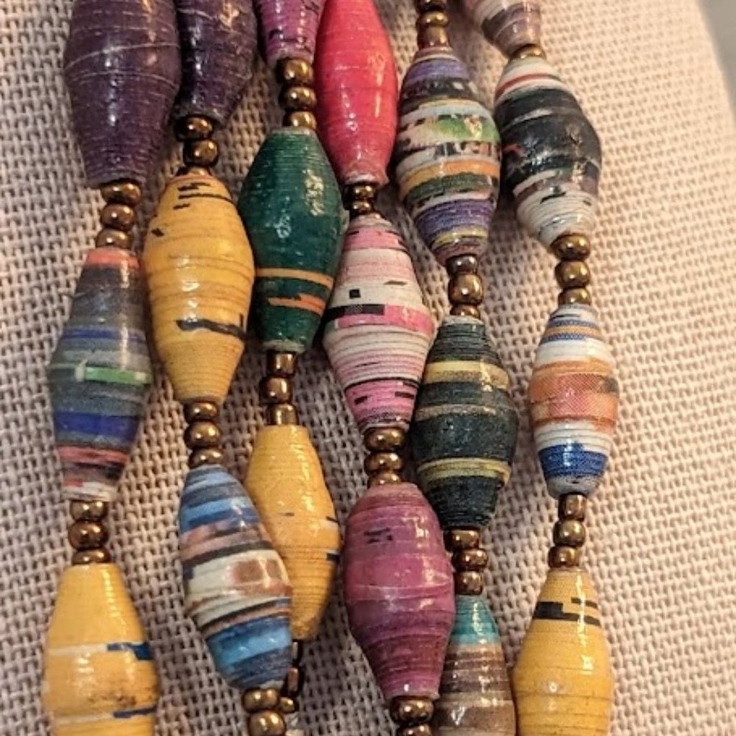 Rare Teng Yue Multi-Strand Multi-Color Tribal Necklace