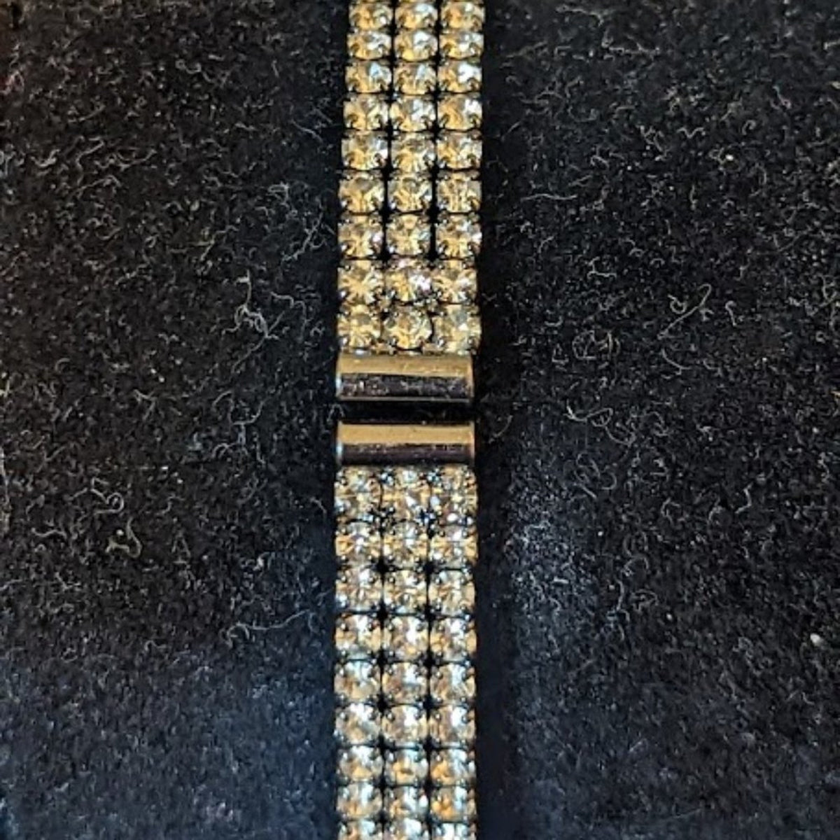 Vintage Three Row Rhinestone Wire Bangle