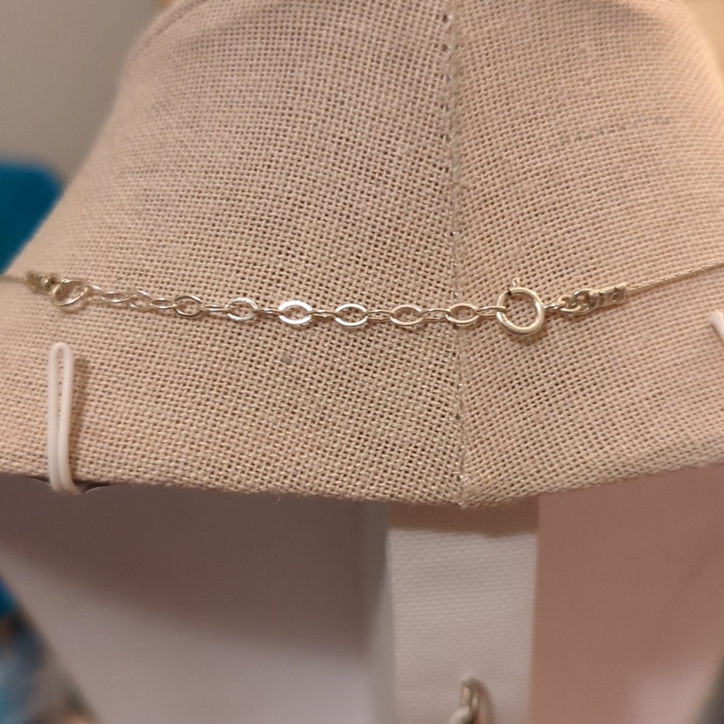Vintage Sterling Silver Delicate Cable Chain W/ Silver Beads 15" W/ 2" Extender