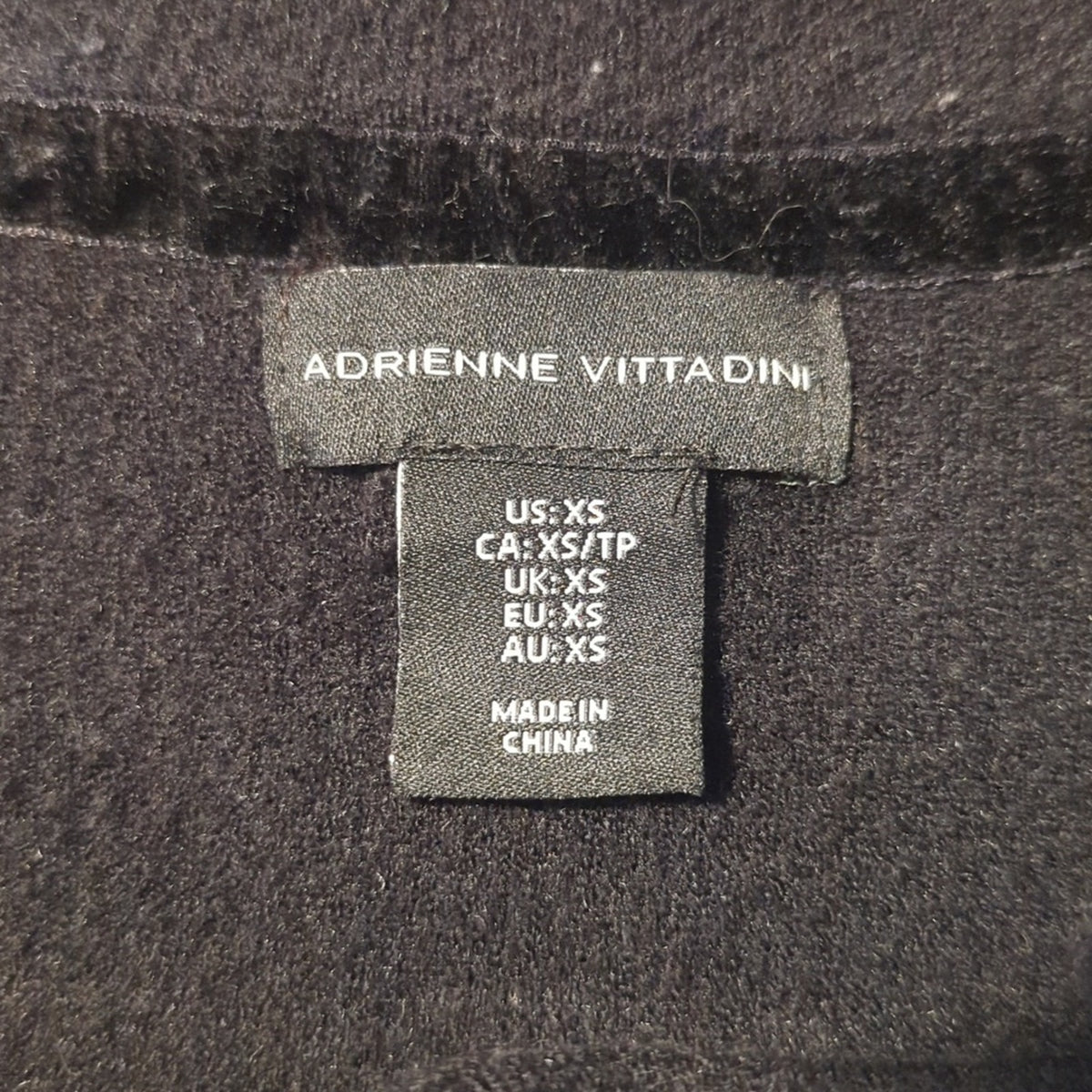 Adrienne Vittadini Black Knit Button Up Notched Collar Jacket Women's Size XS