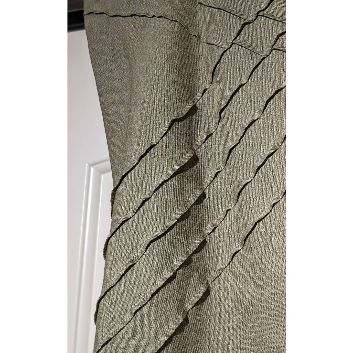 Edward Vintage Maxi 100% Linen Fully Lined Flare Side Zip Skirt Womens Sz 16