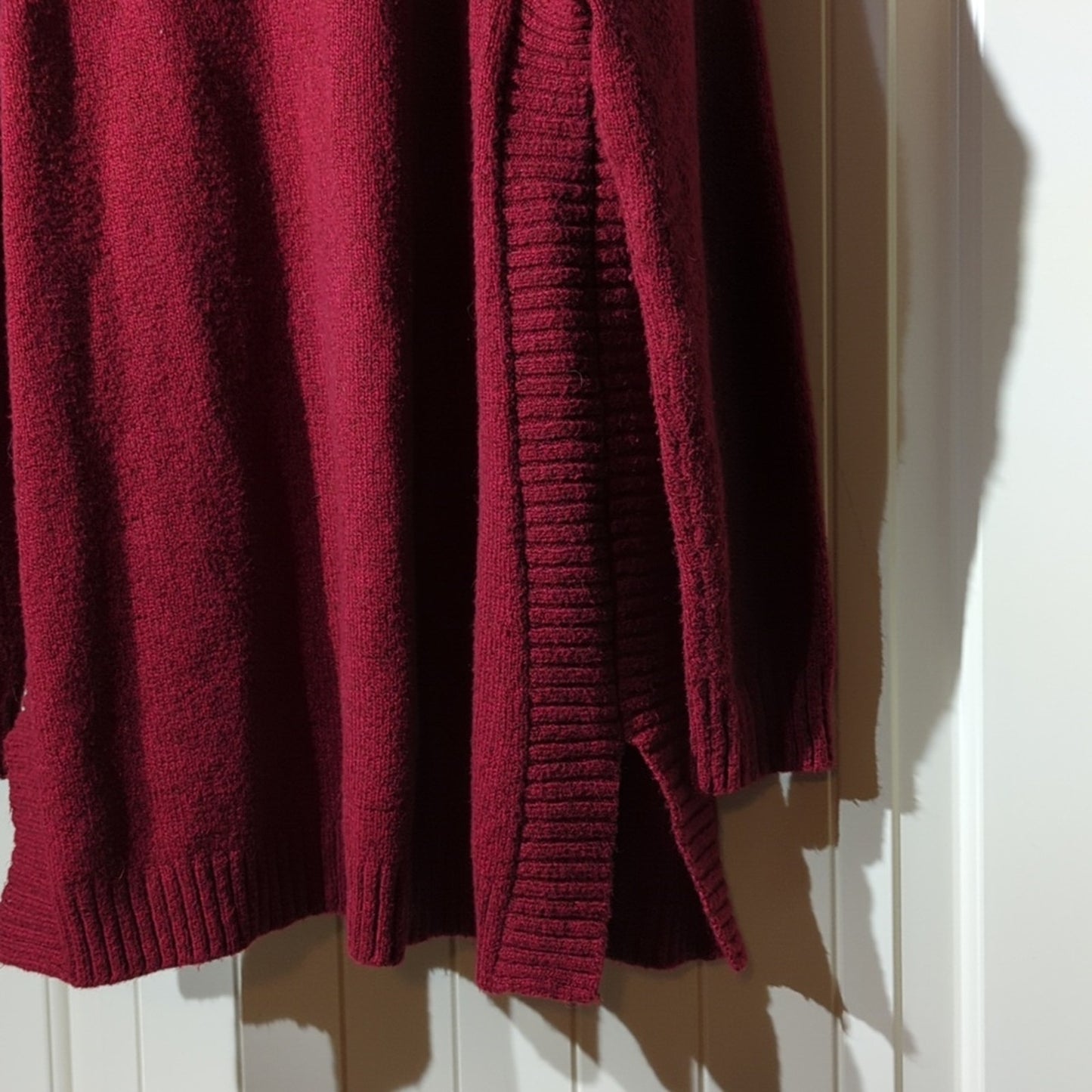 J. Jill Red Shawl Collar Open Front Cardigan Cotton Blend Sweater Women's Size S