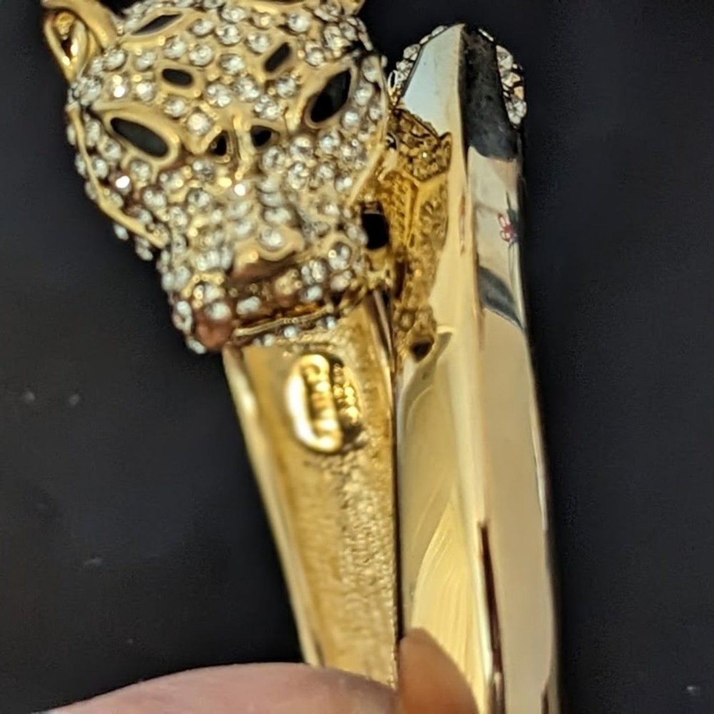 PJM Phoenix Jewelry MFG Leopard Crystal Bangle Bracelet