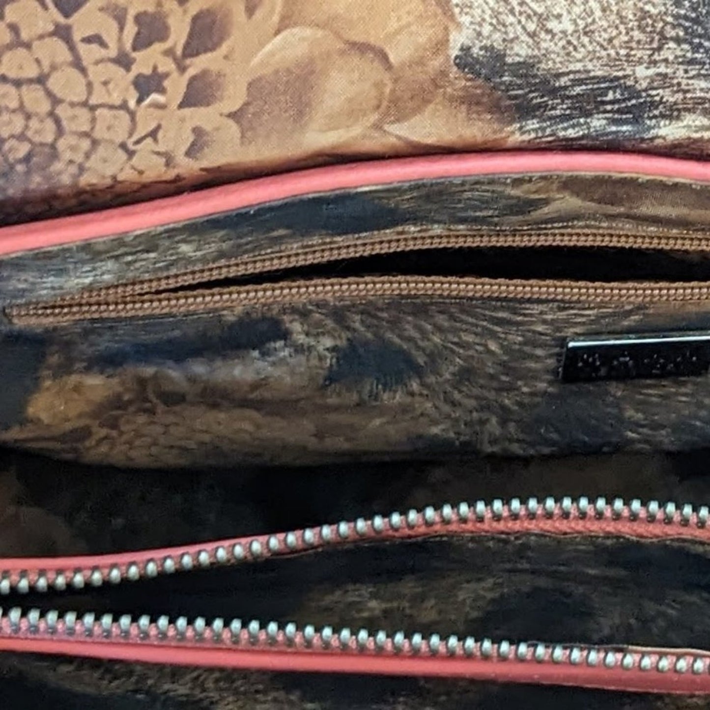 Maxx New York Coral Pebble Grain Leather Handbag