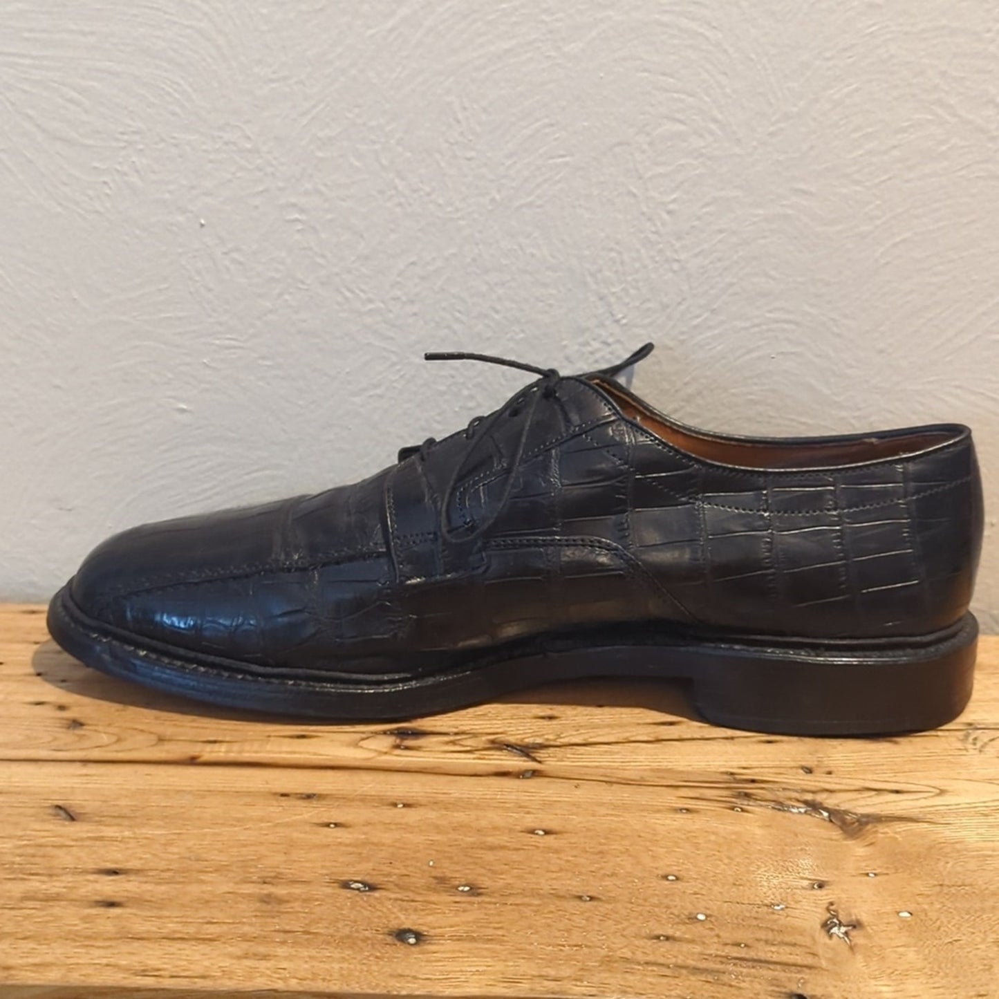 Allen Edmonds Hillcrest Black Full Alligator Goodyear Welt Custom Men's 12EEE
