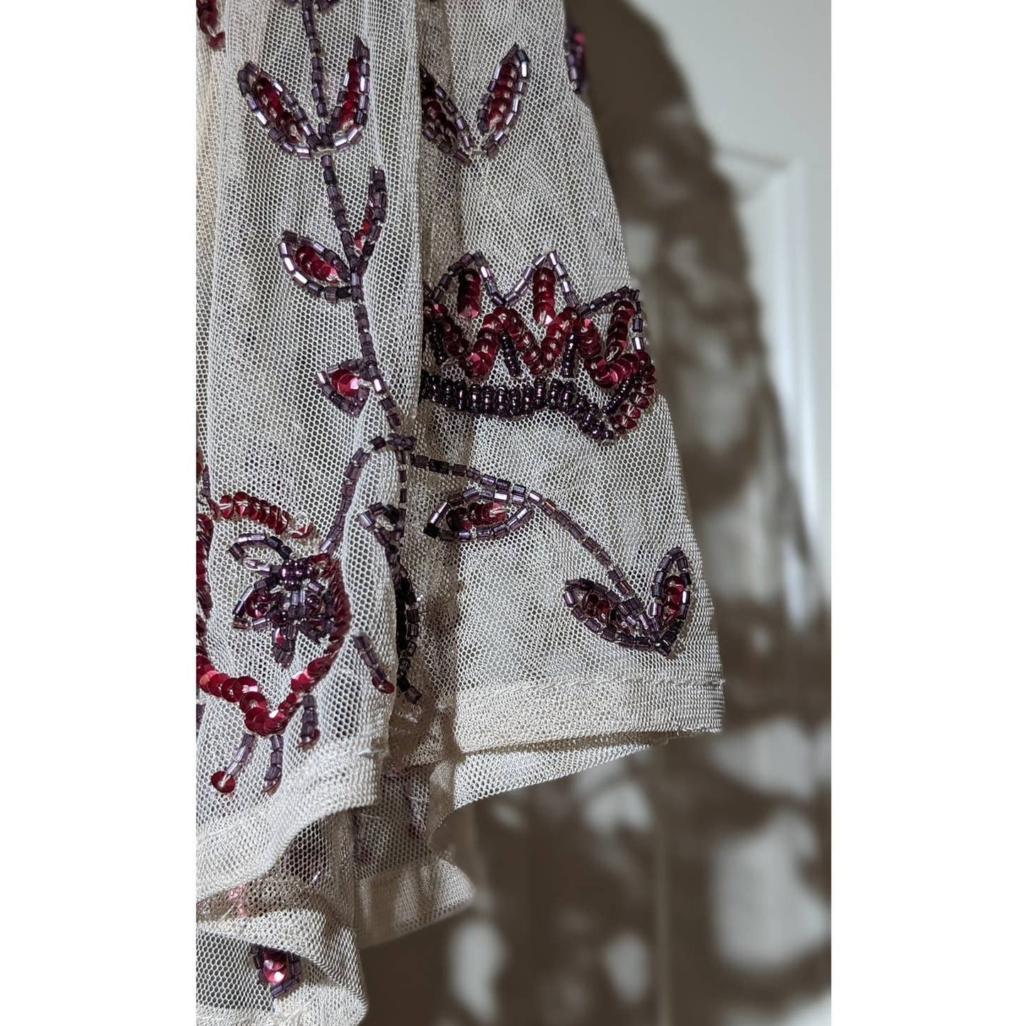 Altar'd State Beaded Wrap Dress in Taupe Womens Size XS