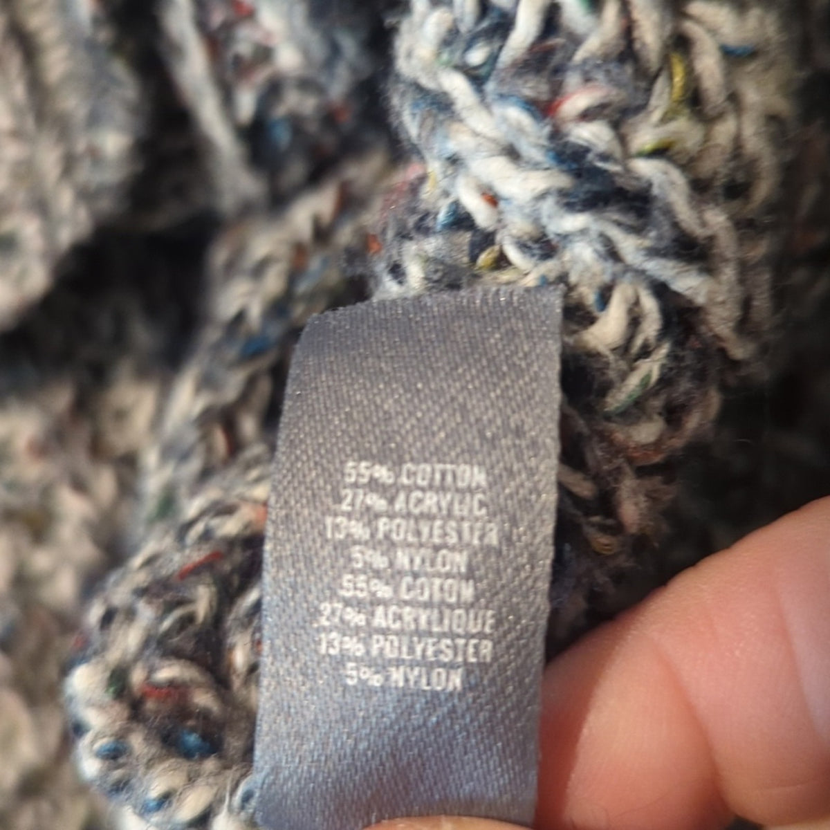 aerie Variegated Gray Woven Sweater with Criss Cross Tie Placket Women's Size SP