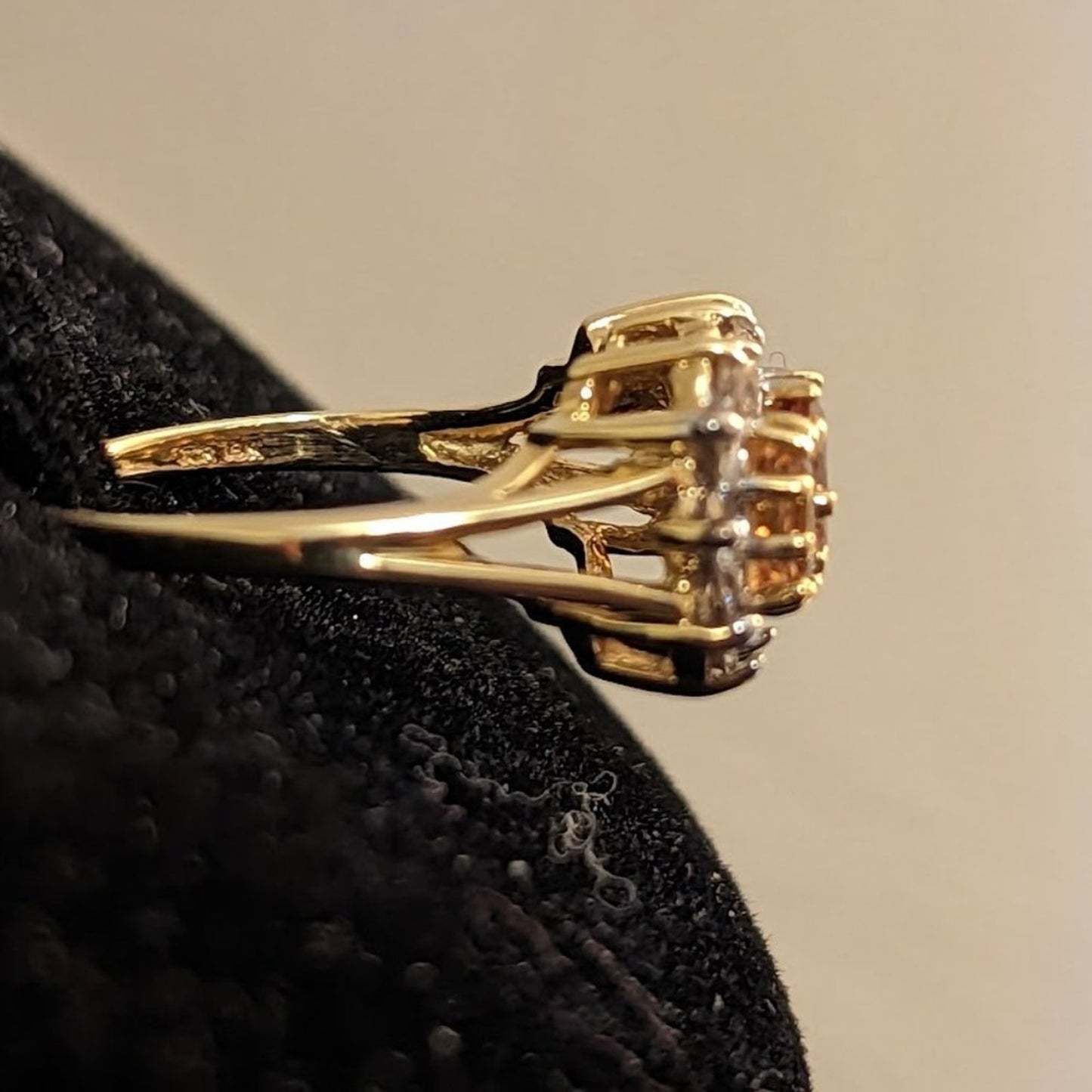 Vintage Early 2000's 18k Pink Tourmaline and Diamond Ring Sz 5.25-5.50