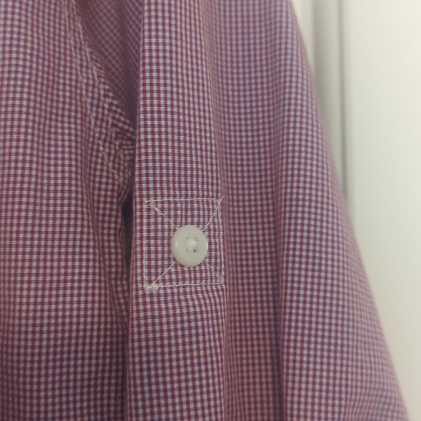 Ball and Buck Made in USA 100% Cotton Red Checked Long Sleeve Button Down Men S