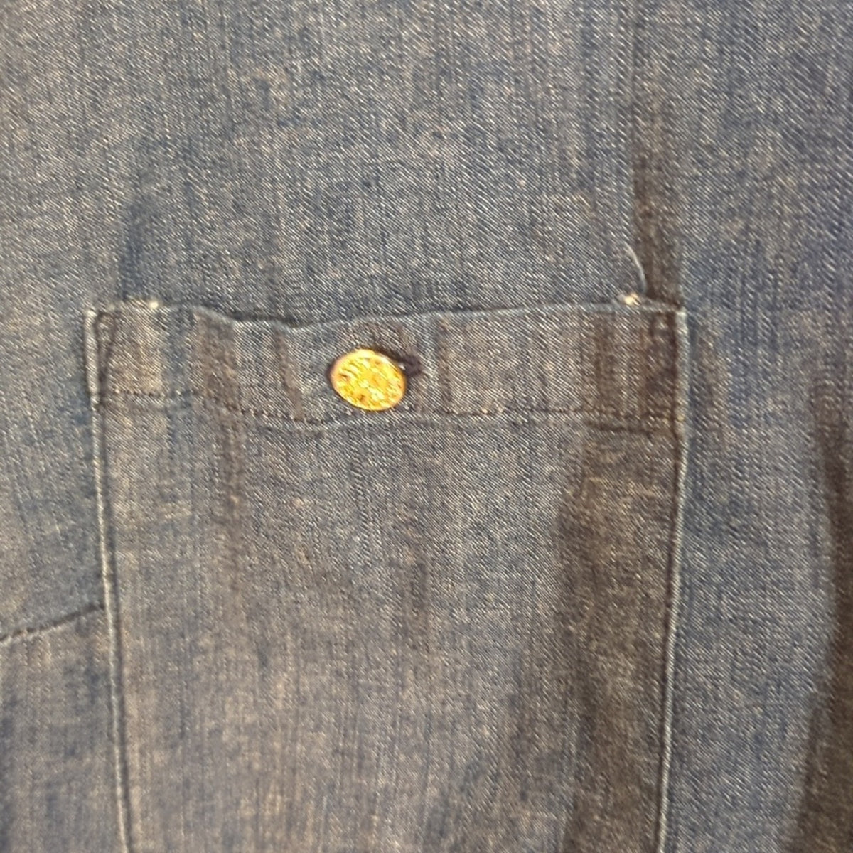 Anne Klein Denim Collar Quarter Zip Shift Dress Roll Tab Sleeves Women's Size 8
