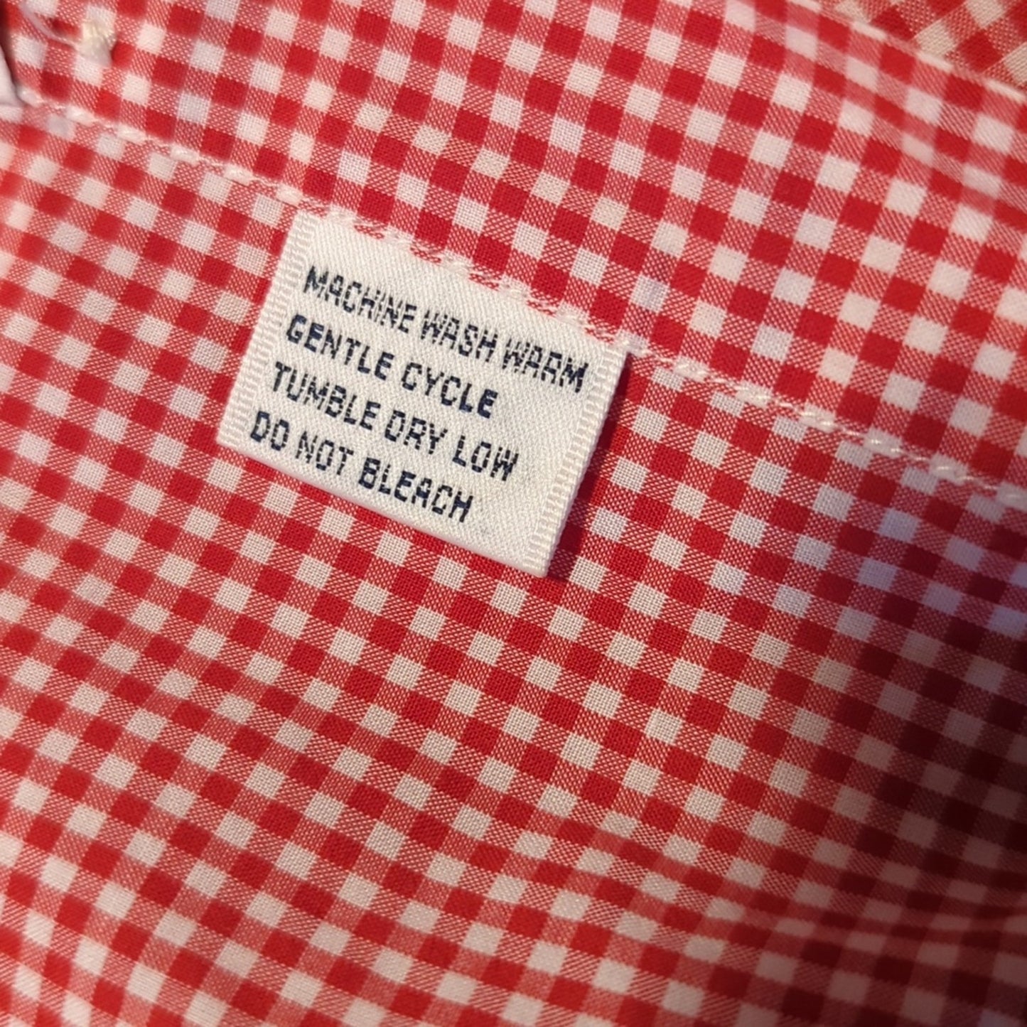 Faconnable Red Check 100% Cotton Button Down Shirt Men's Size XL