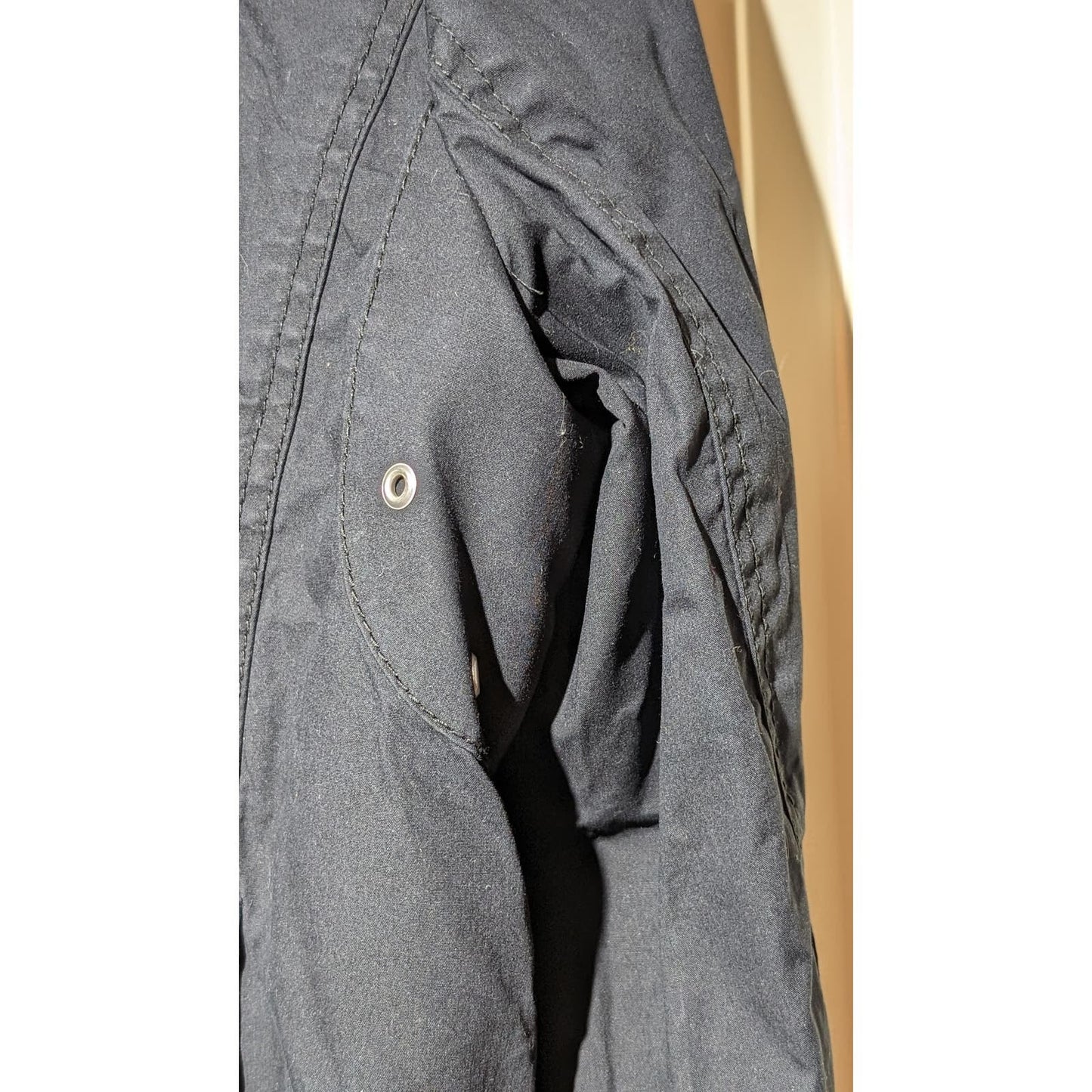 Banana Republic Navy Cotton Button Front Missing Belt Jacket Womens Size XL