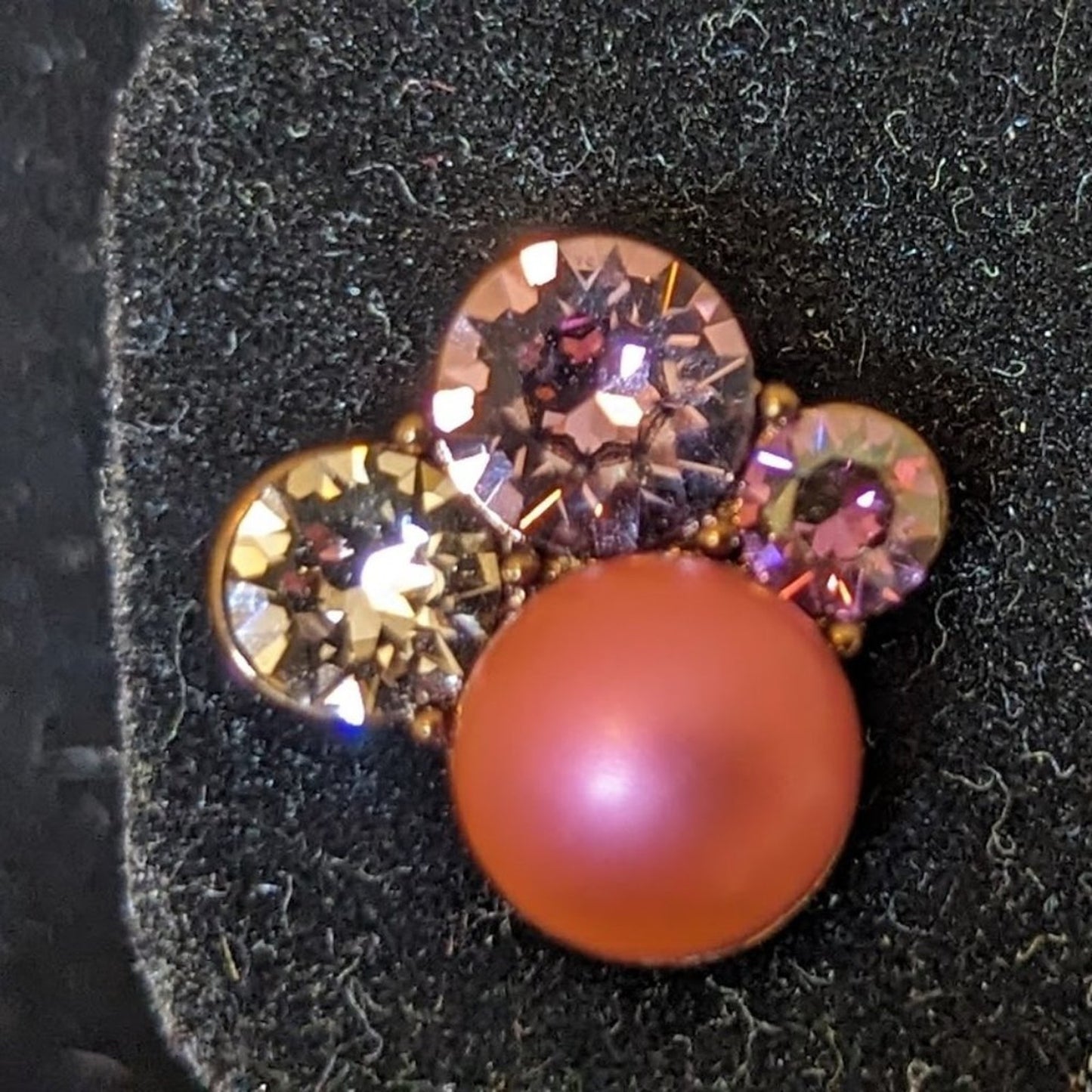 Origami Owl Chocolate Pearl Cluster Stud Earrings with Swarovski Crystals