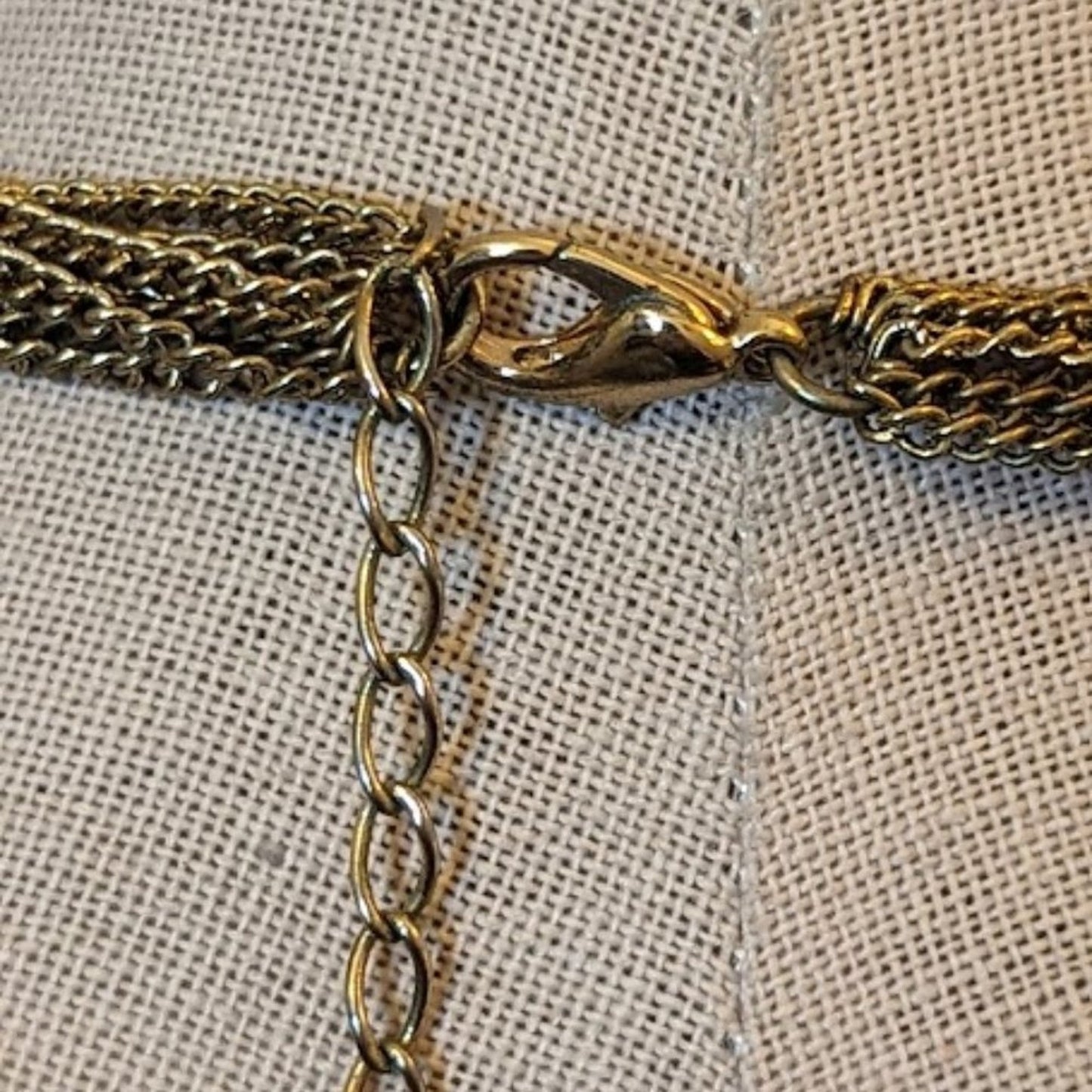 Multi-Strand Braided Blue and Gold Seed Bead Collar Necklace
