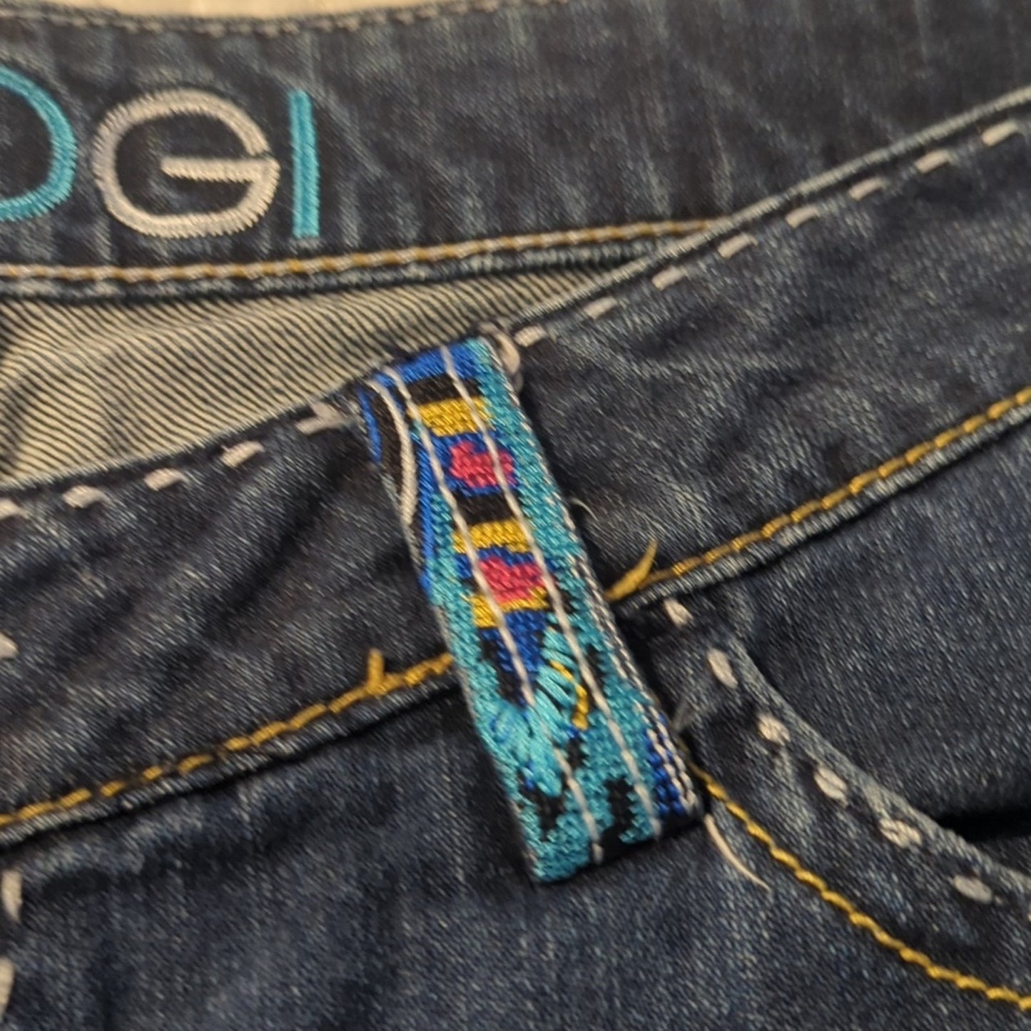 Coogi Y2K Blue Denim Embroidered Pocket Jeans Women's Size 16