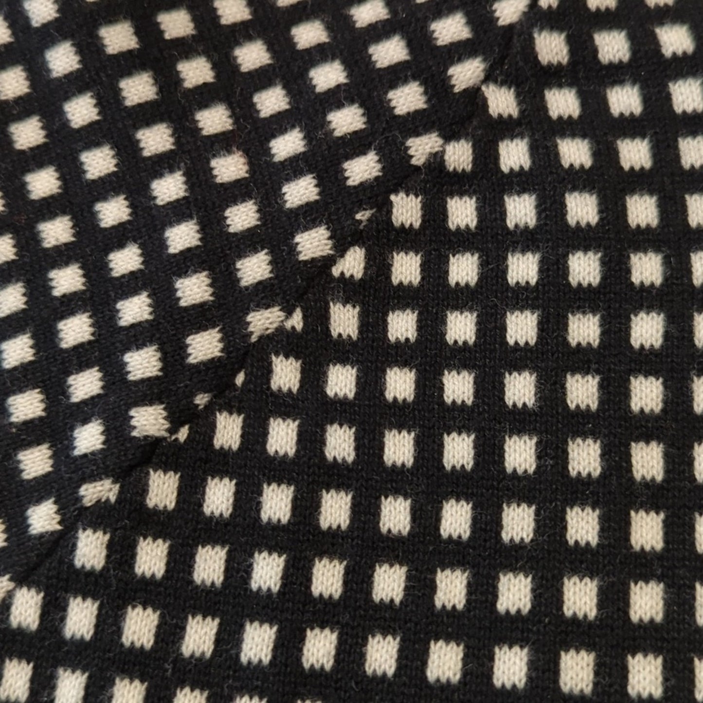 Kenneth Cole New York 100% Cotton Black Check Crew Neck Sweater Size XL