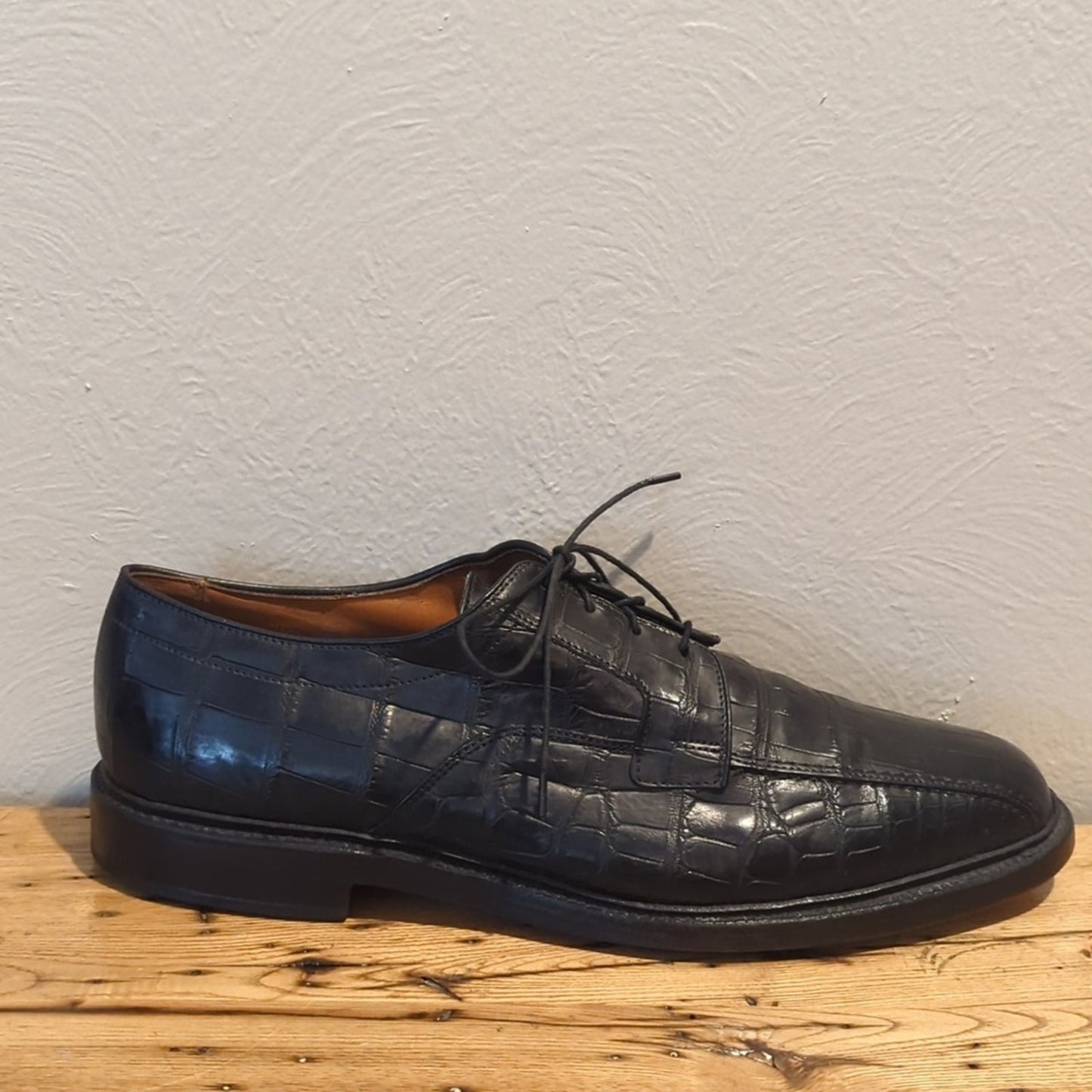 Allen Edmonds Hillcrest Black Full Alligator Goodyear Welt Custom Men's 12EEE