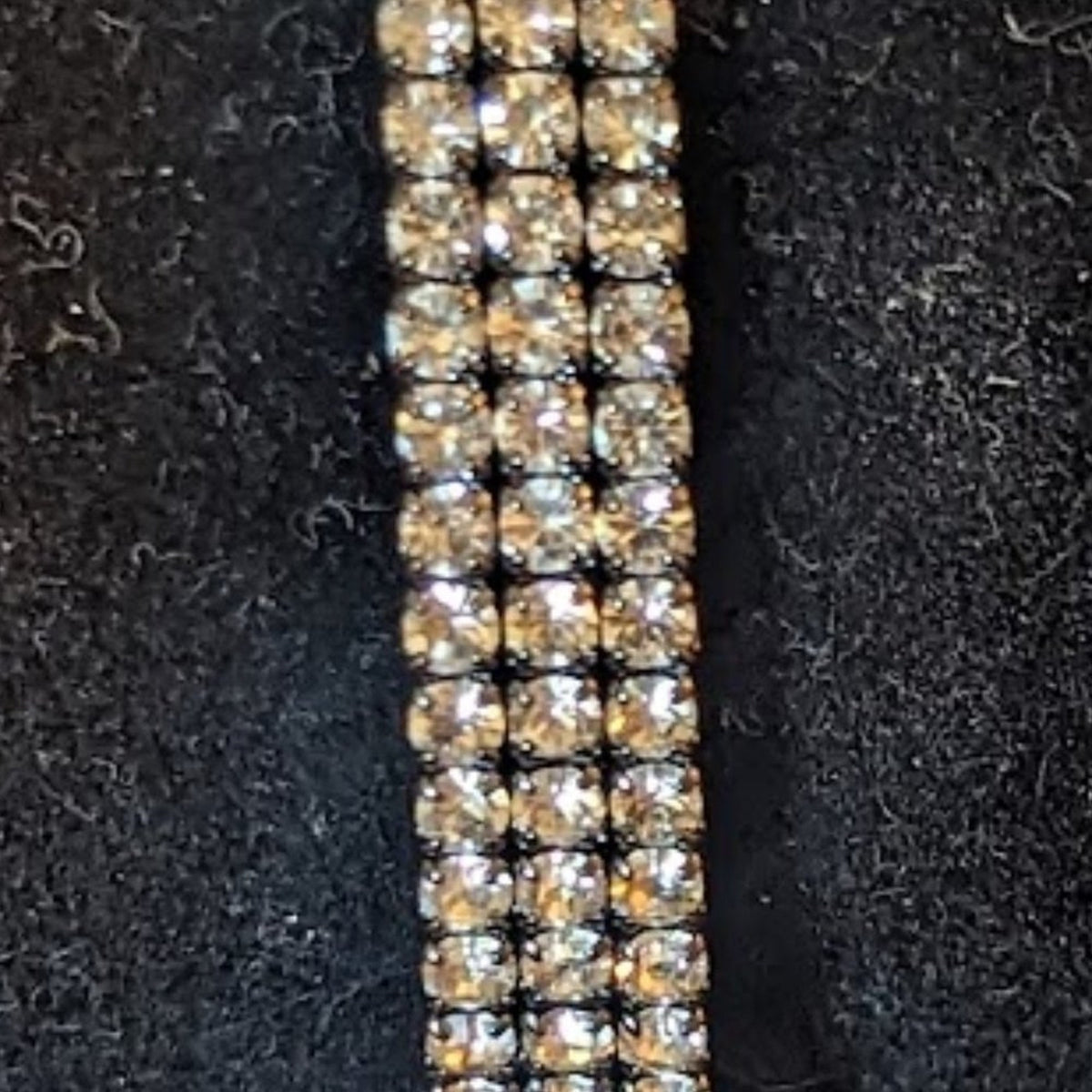 Vintage Three Row Rhinestone Wire Bangle