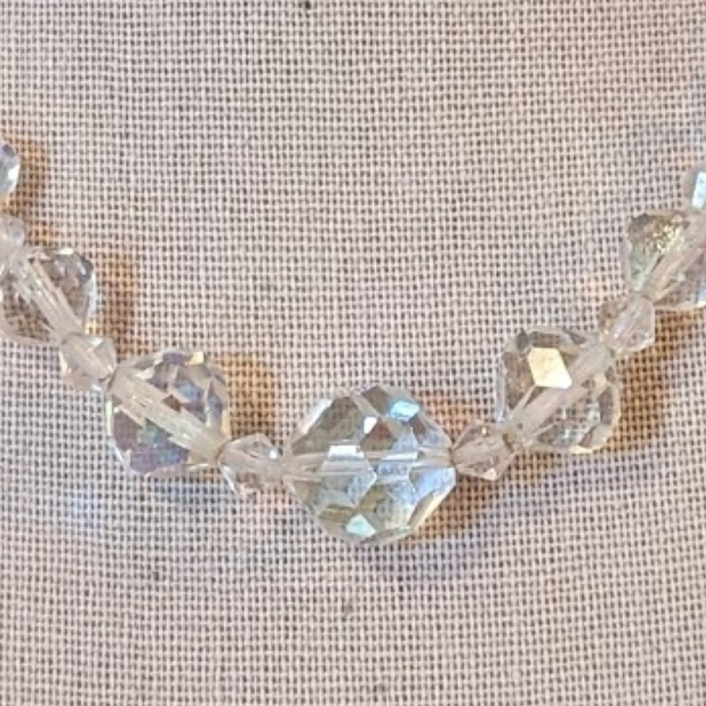 1950s AB Crystal Graduated Beaded Necklace