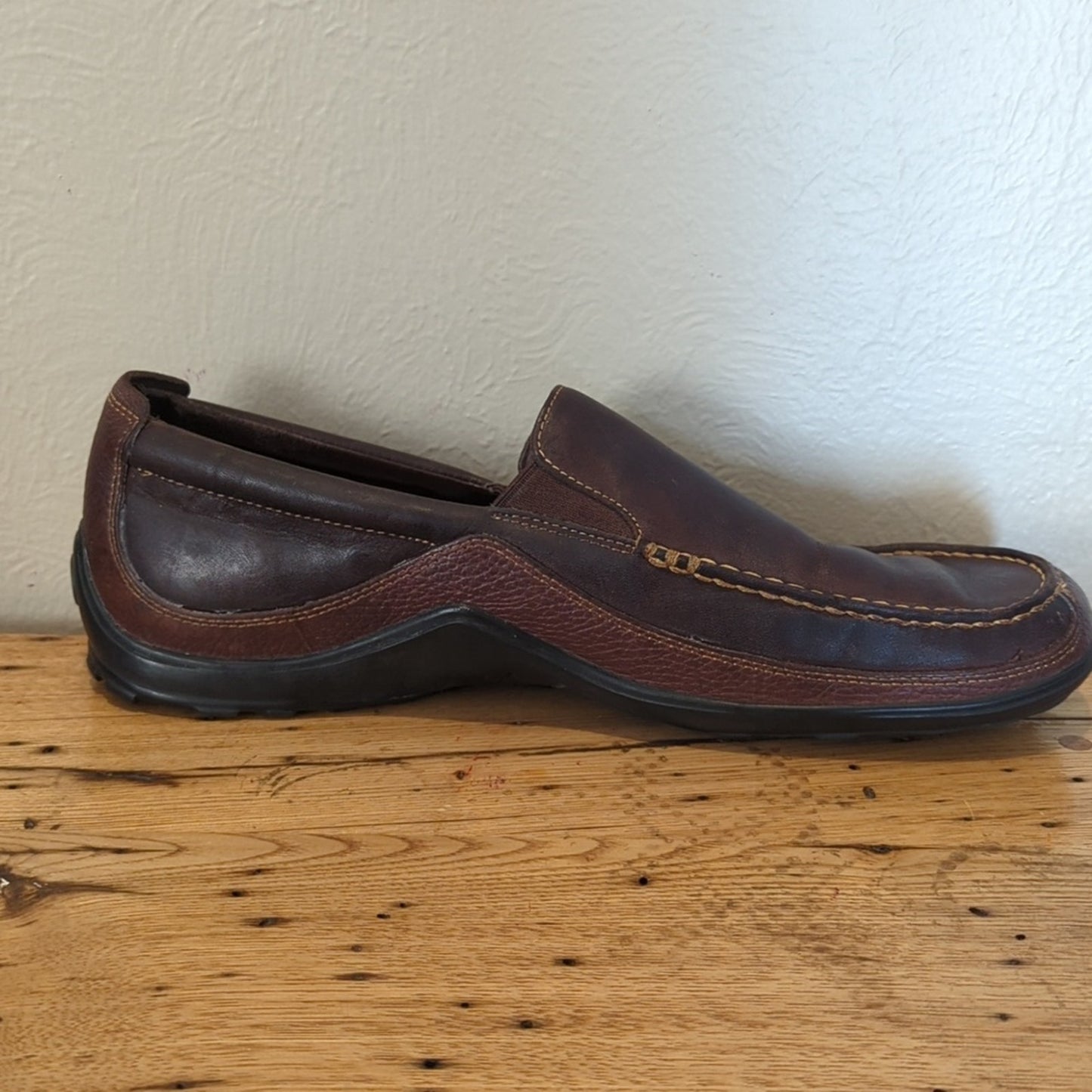 Cole Haan Men 11 M Tucker Venetian Slip On Loafers Tan Brown Leather