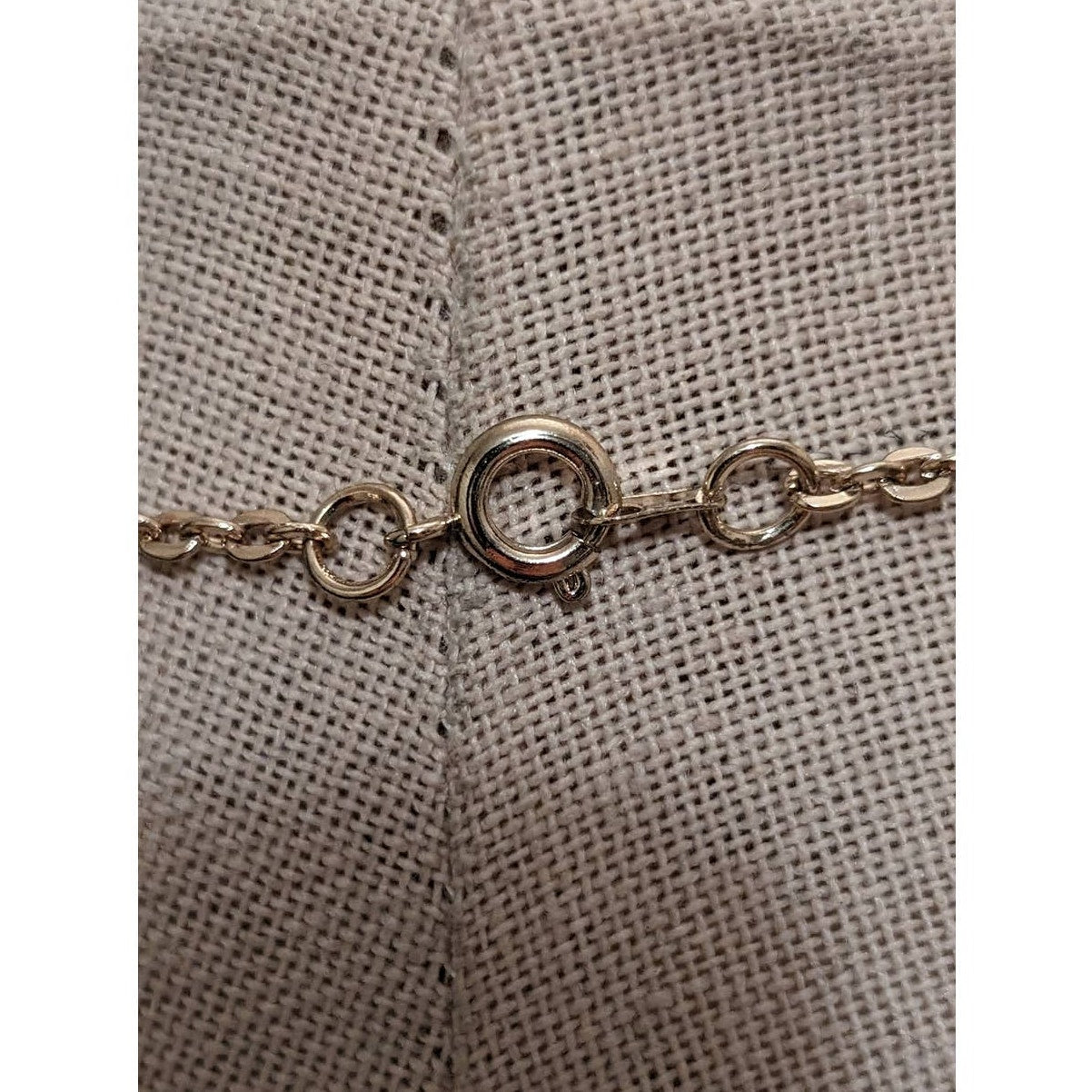 Cord Wrapped Beaded Orb Pendant on Gold Tone Spring Ring Clasp 18" Chain