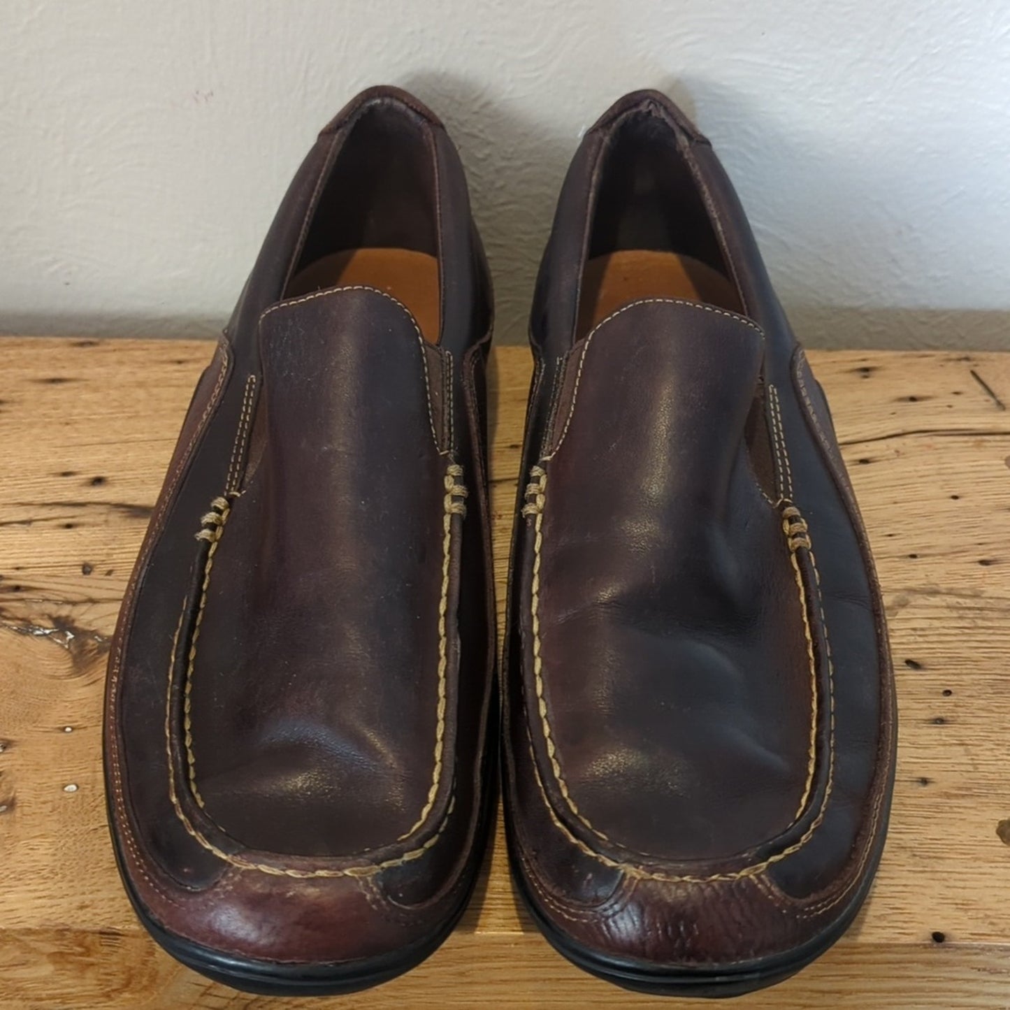 Cole Haan Men 11 M Tucker Venetian Slip On Loafers Tan Brown Leather