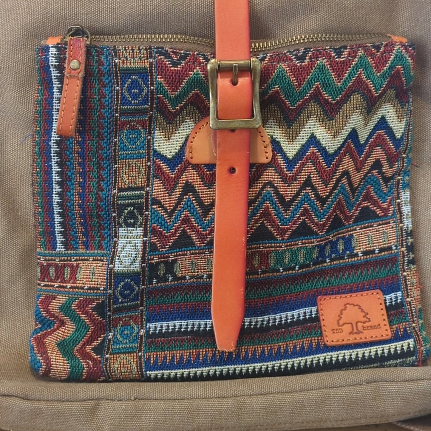 TSD Brand Four Seasons Tribal Pattern Boho Convertible Backpack/Shoulder Bag