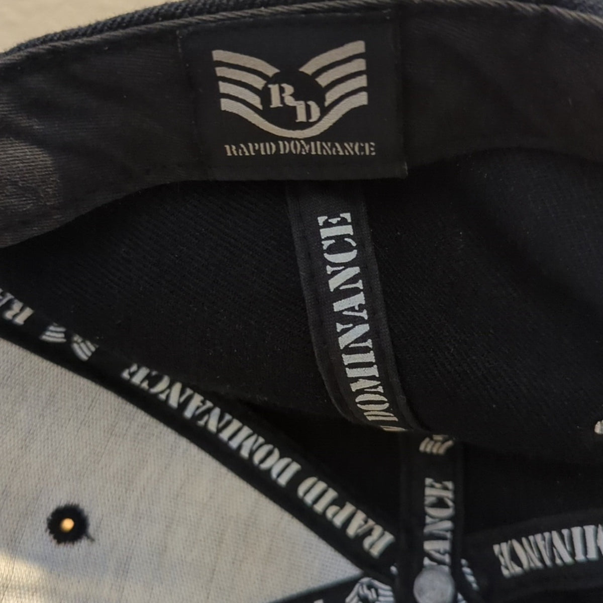Rapid Dominance Navy and White Embroidered SWAT Adjustable Cap