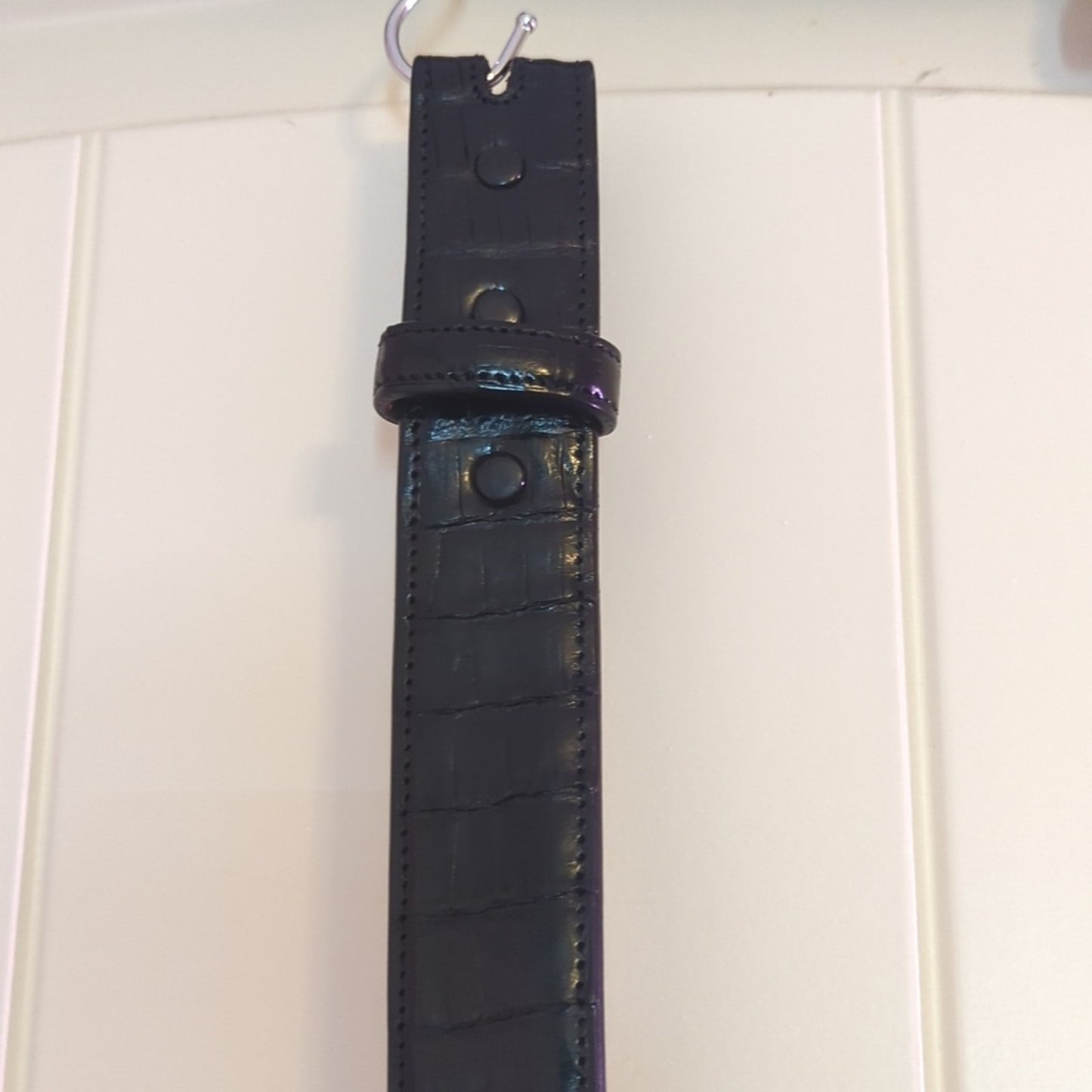 Rodney Ammons One of a Kind Custom Hand Made Black Alligator Belt Men's Sz 42.