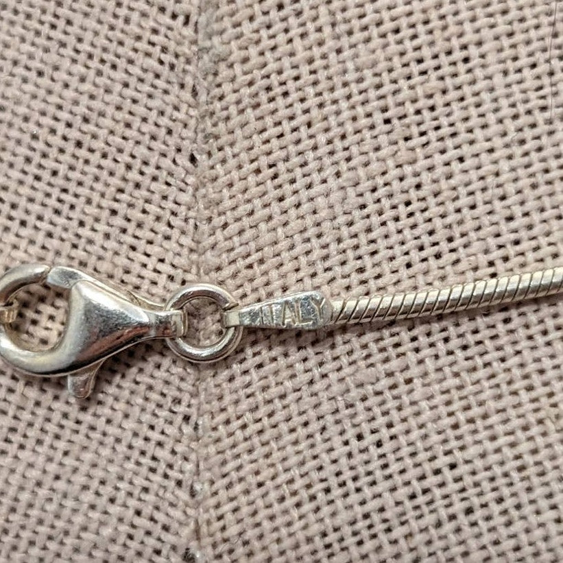 Sterling Italian 925 18" Snake Chain w/ Stationary Sterling Beads