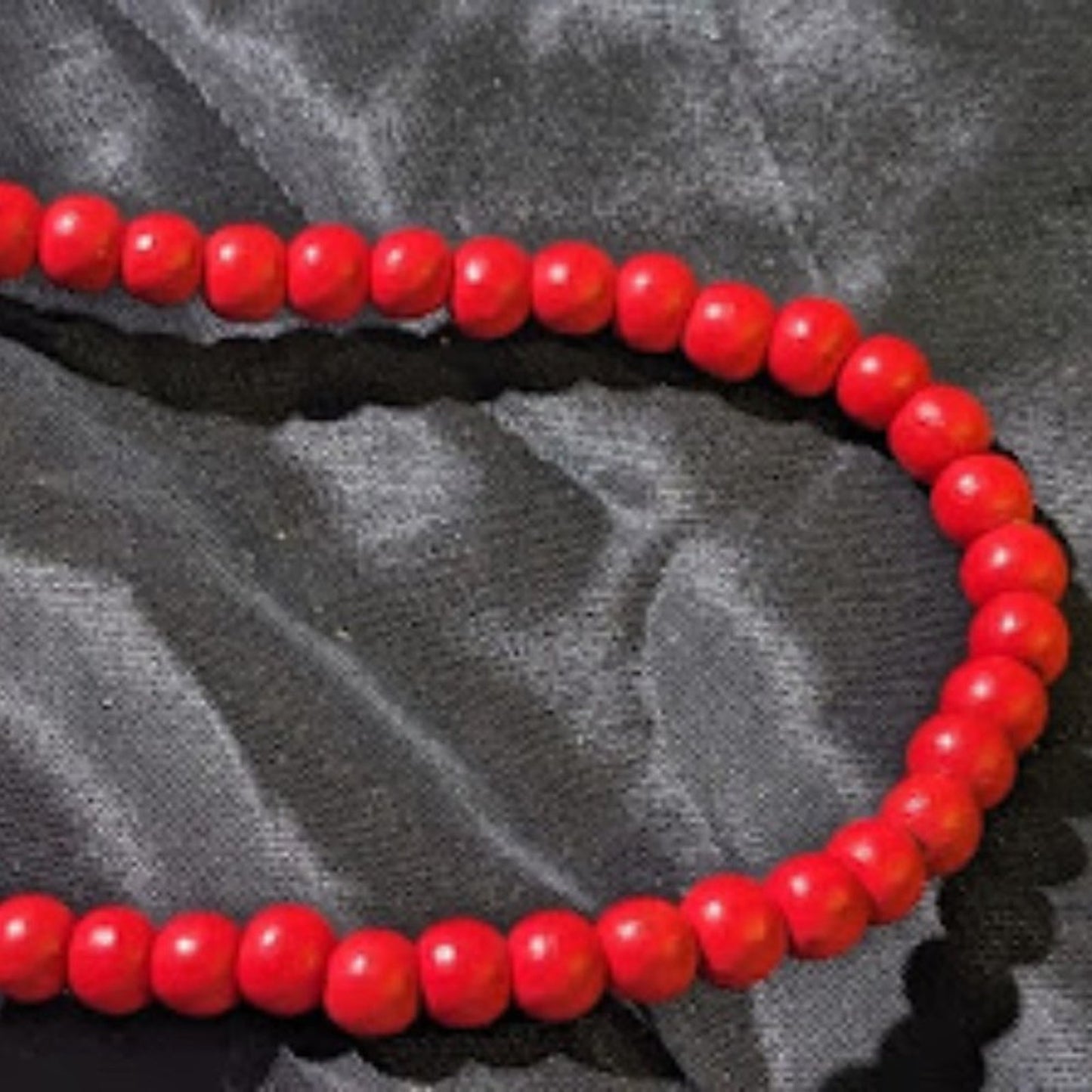 Vintage Orange Shell & Wooden Bead Necklace