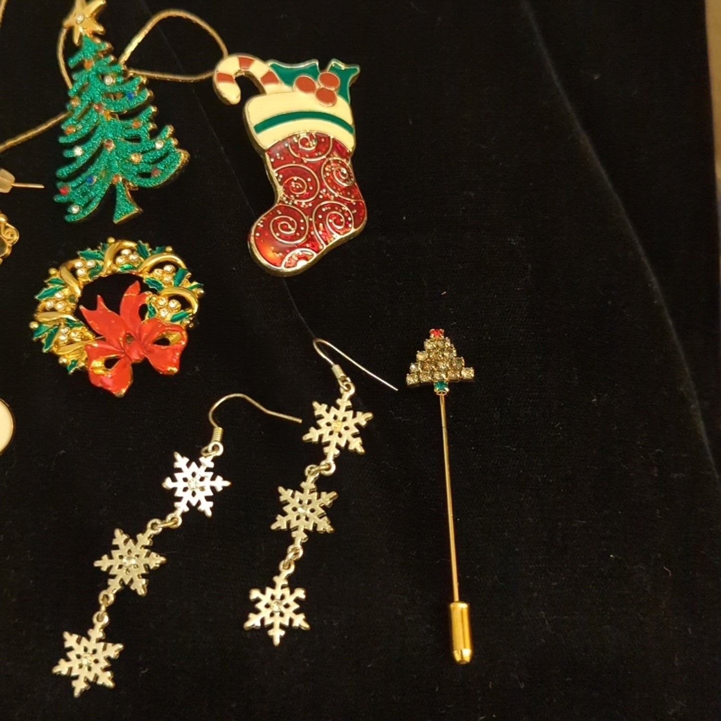 Lot of Christmas Costume Jewelry Sold As Is